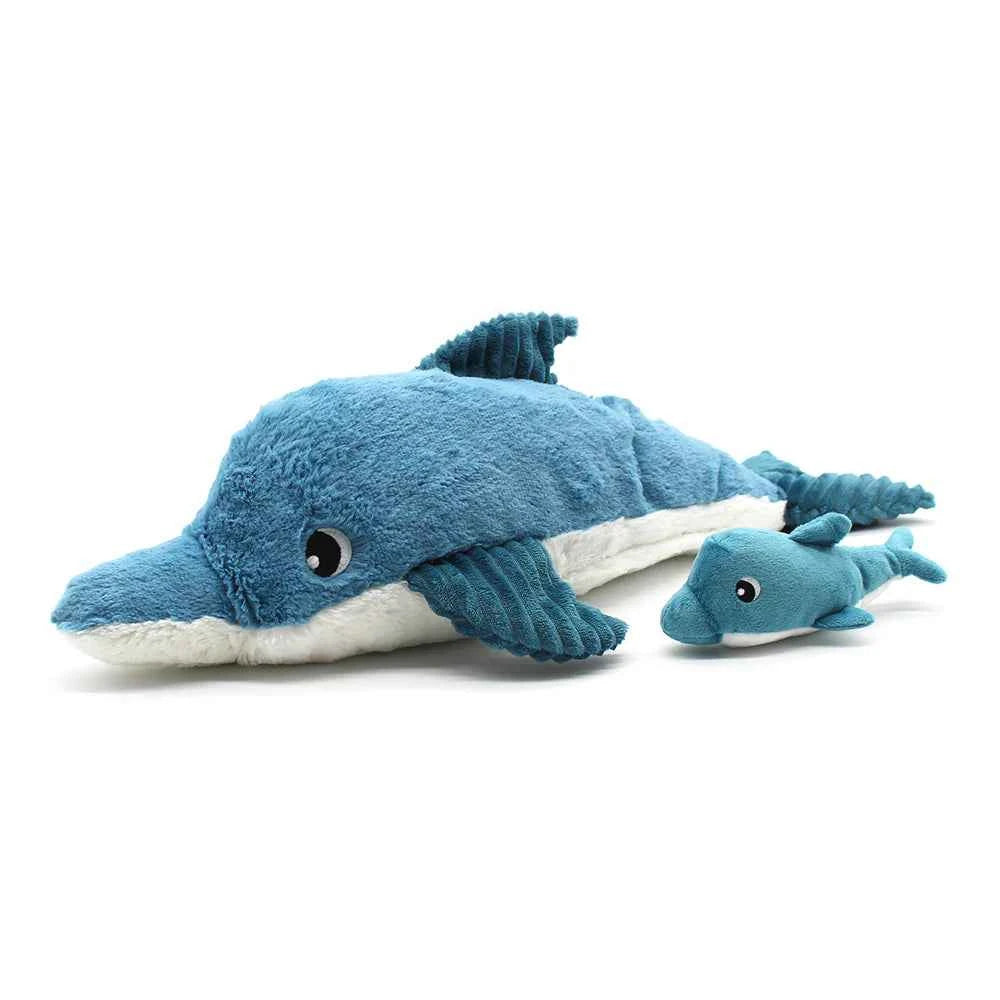 Déglingos | Les Ptipotos - Cuddly Plush Tofou the Dolphin Mother and Her Blue Baby