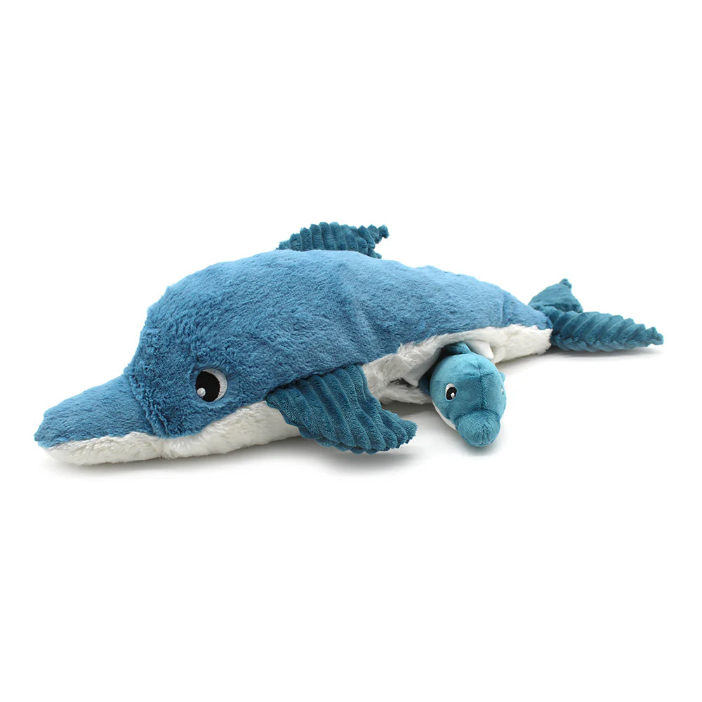 Les duéglingos | Les Ptipotos - Pluche Knuffel Tofou De Dolfijn Moeder En Haar Blauwe Baby