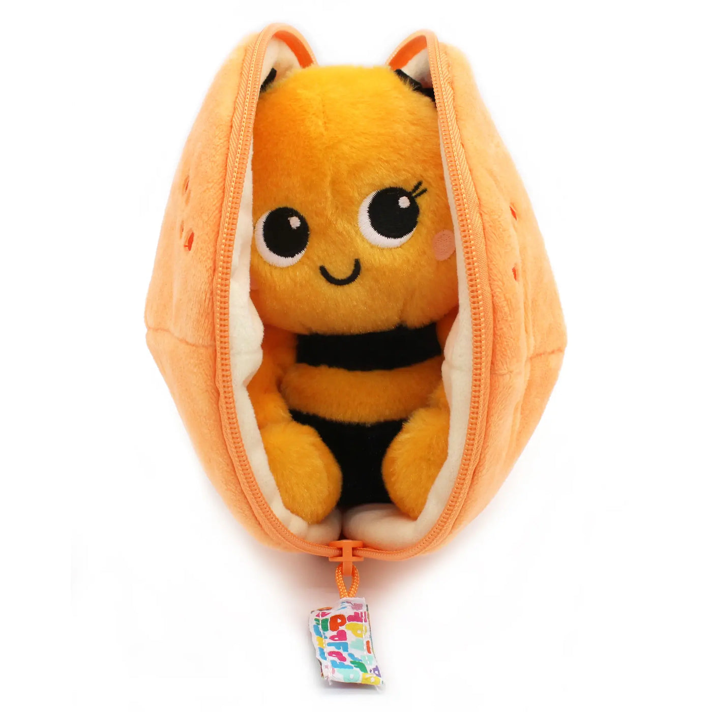 Les duéglingos | Flipetz - Pluche Knuffel Buzzet De Bij/Mandarijn