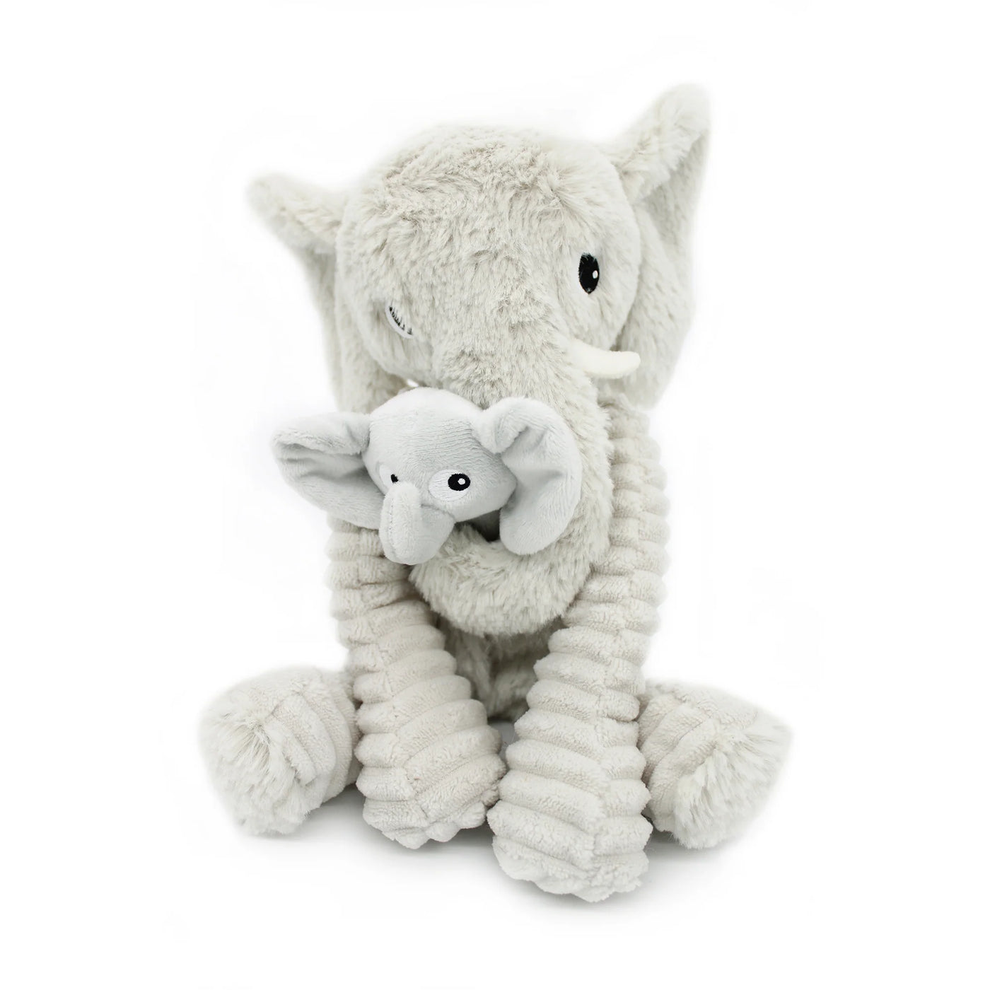 Les duéglingos | Les Ptipotos - Pluche Knuffel Dimoitou Grijze Olifant Moeder En Haar Baby