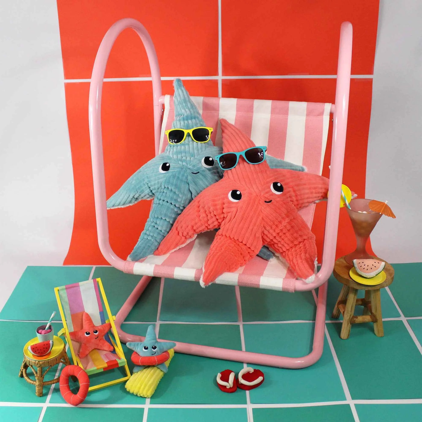 Les déglingos | Les Ptipotos - Plush Cuddly Wahou the Sea Mother and Her Coral Baby
