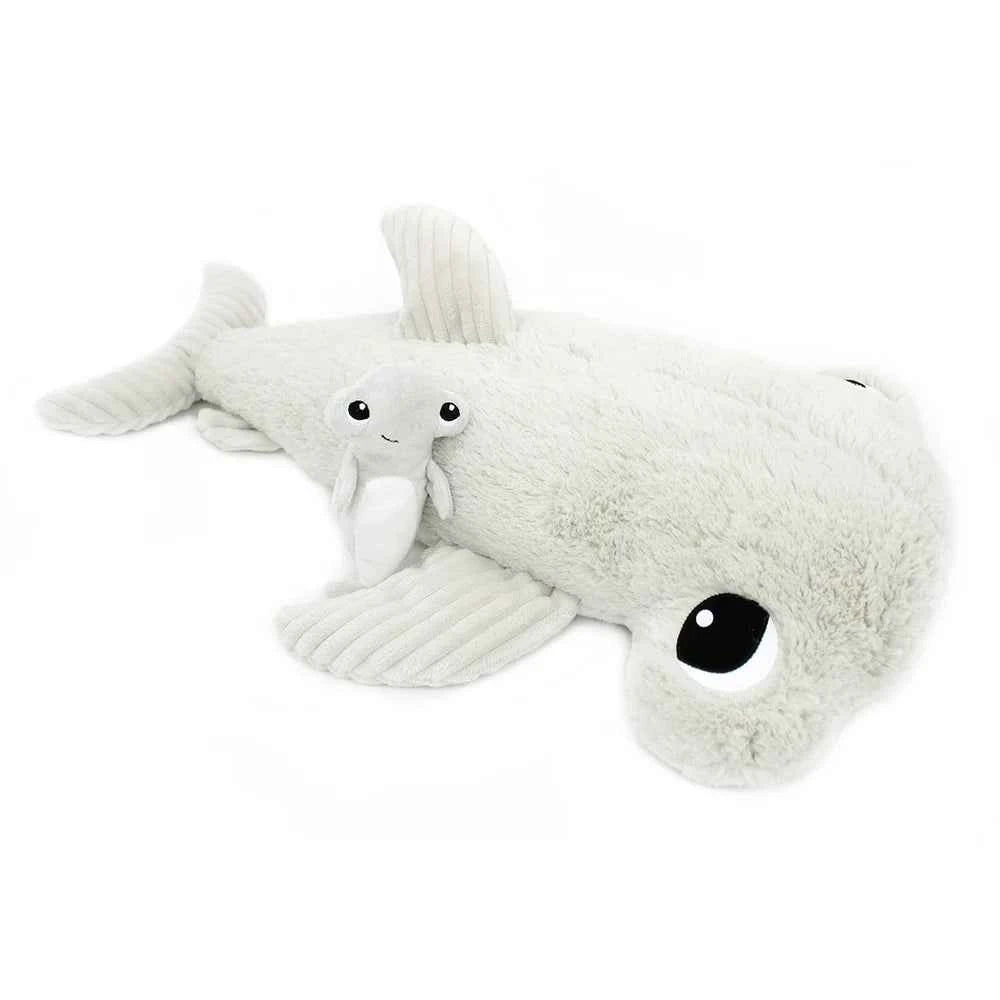 Les Déglingos | Les Ptipotos - Plush Cuddly Seahorse Mother and Her Baby Grey
