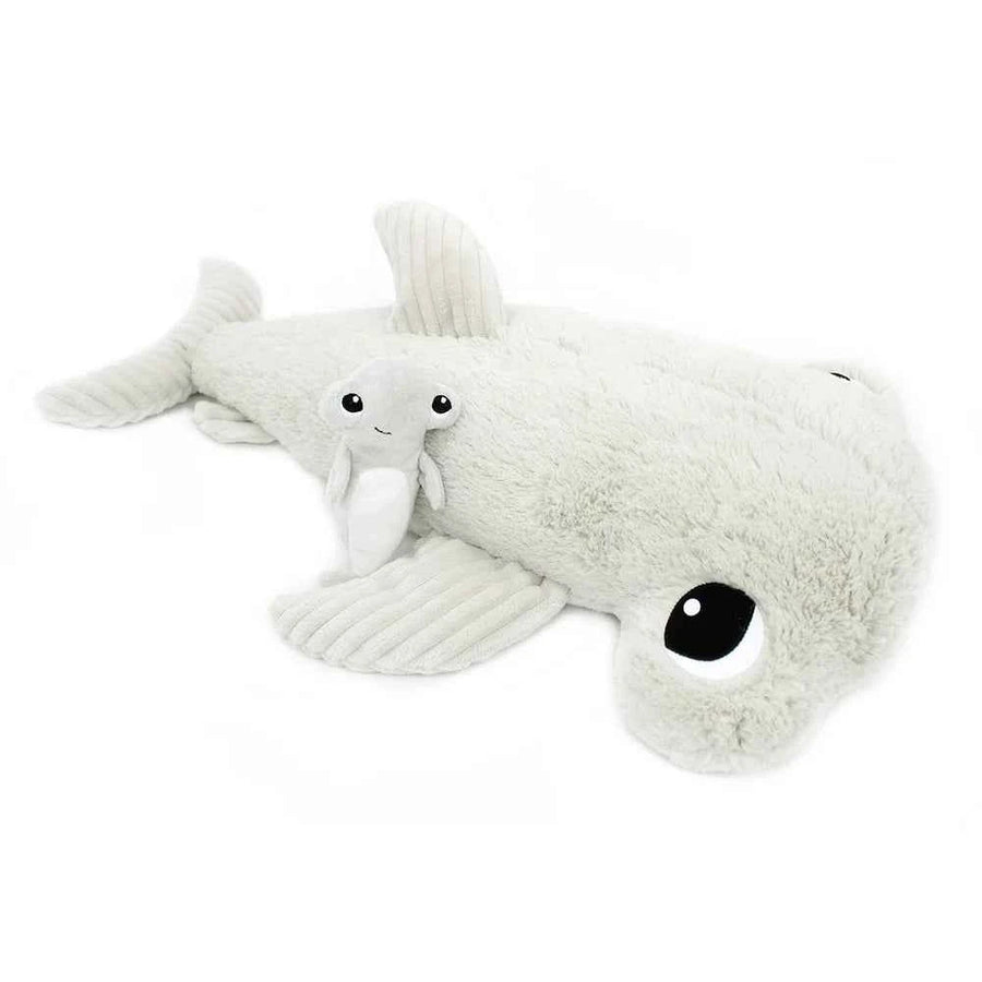 Les dÃ©glingos | Les Ptipotos - Pluche Knuffel Clou De Hamerhaai Moeder En Haar Baby Grijs