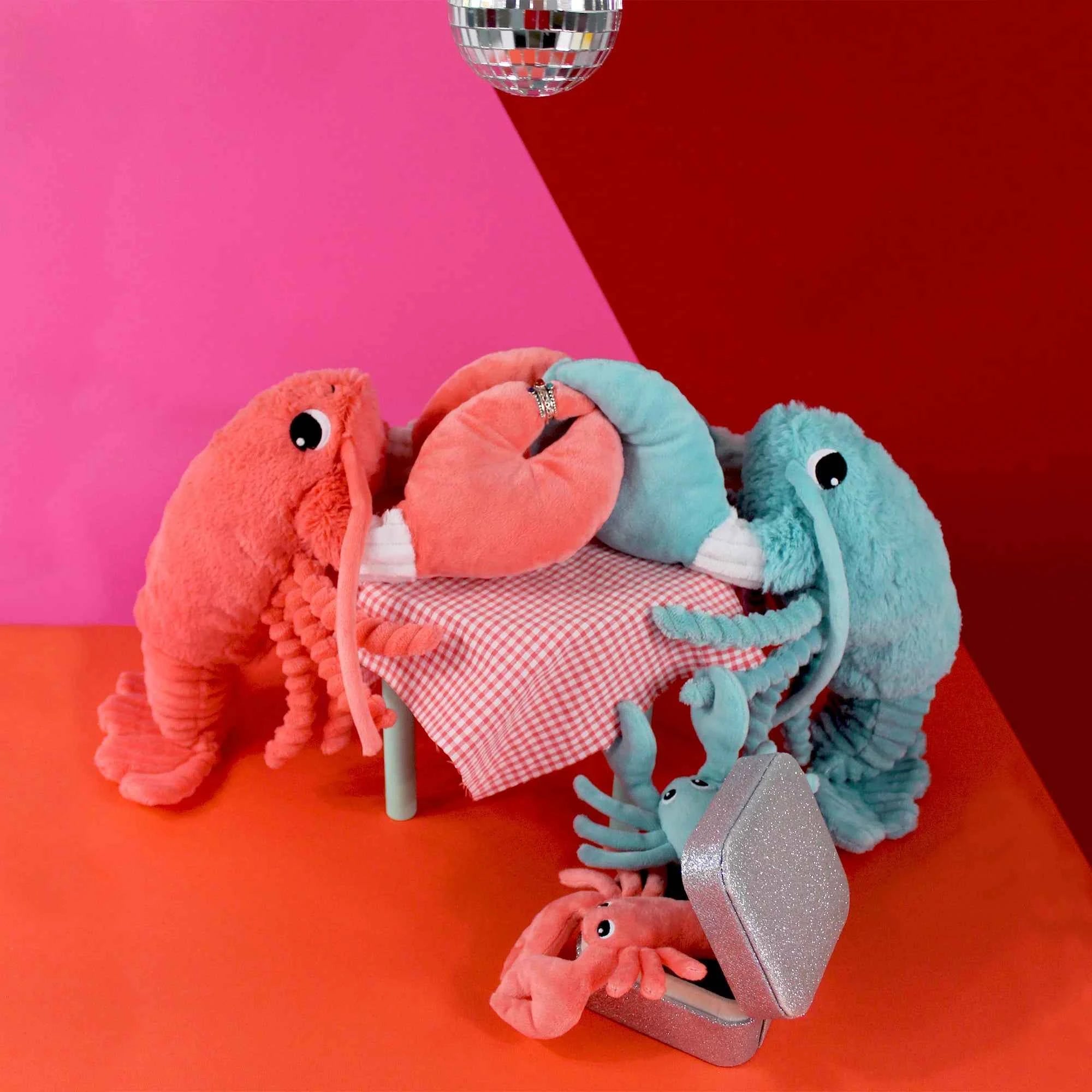 Les DÃ©glingos | Les Ptipotos - Pluche Knuffel Iloveyou De kreeftmoeder En Haar Baby Koraal