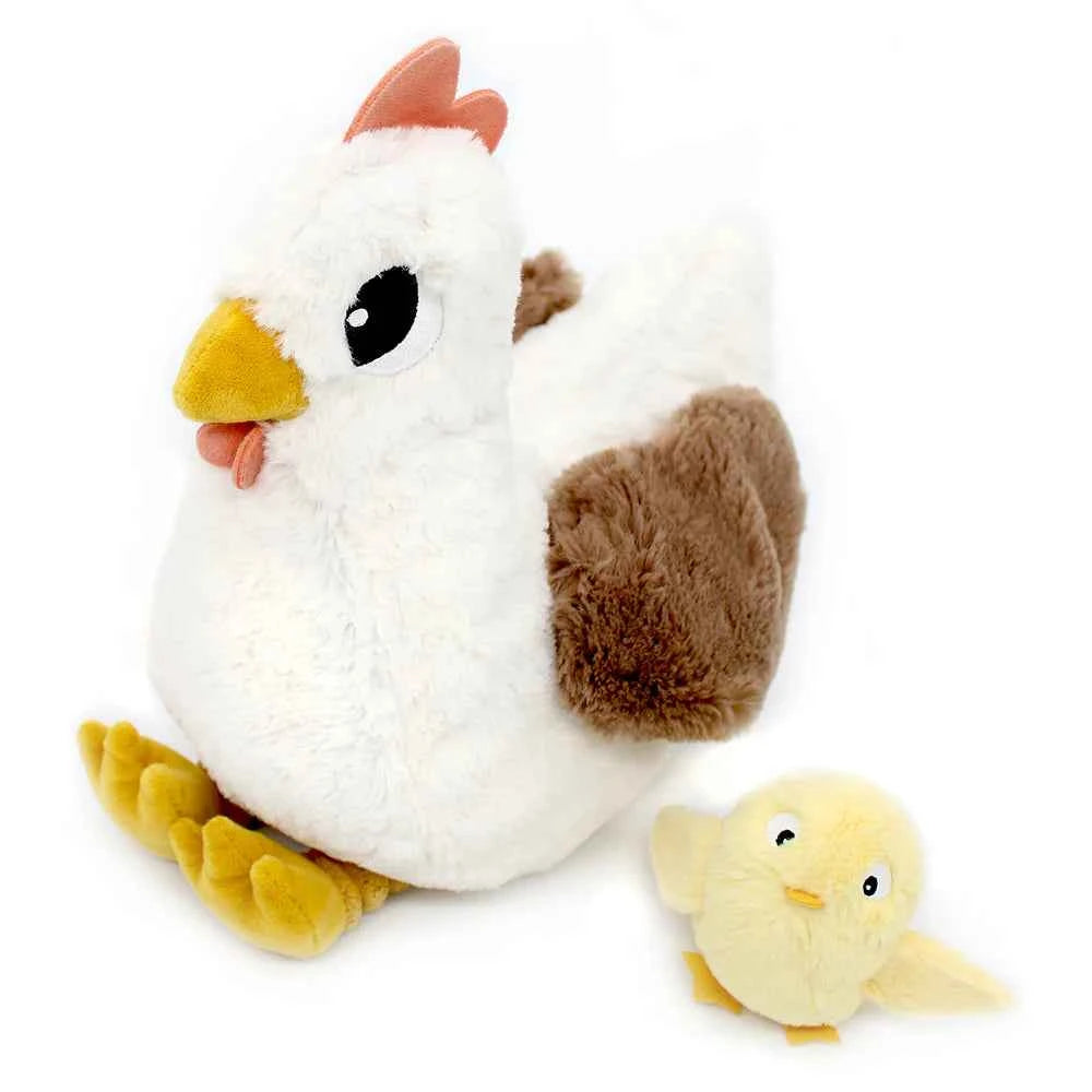 Les dÃ©glingos | Les Ptipotos - Plush Cuddly Pioupiou White Chick Mother and Her Baby