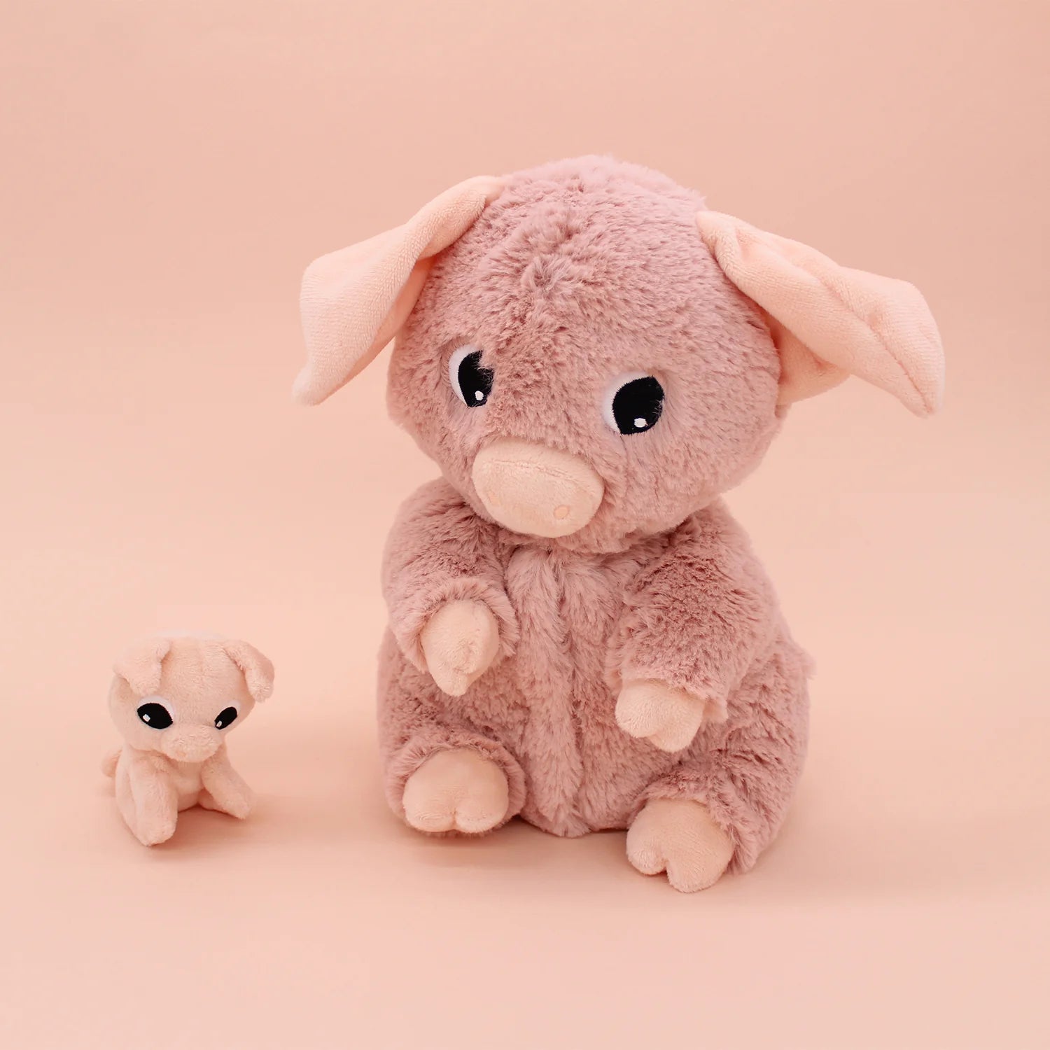Les duéglingos | Les Ptipotos - Pluche Knuffel Barbekiou Varken Moeder En Haar Roze Baby