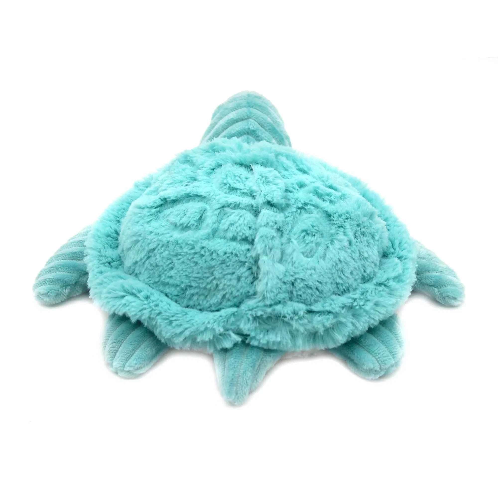 Les Déglingos | Les Ptipotos - Plush Cuddly Turtle Mother and Her Baby Aqua Blue