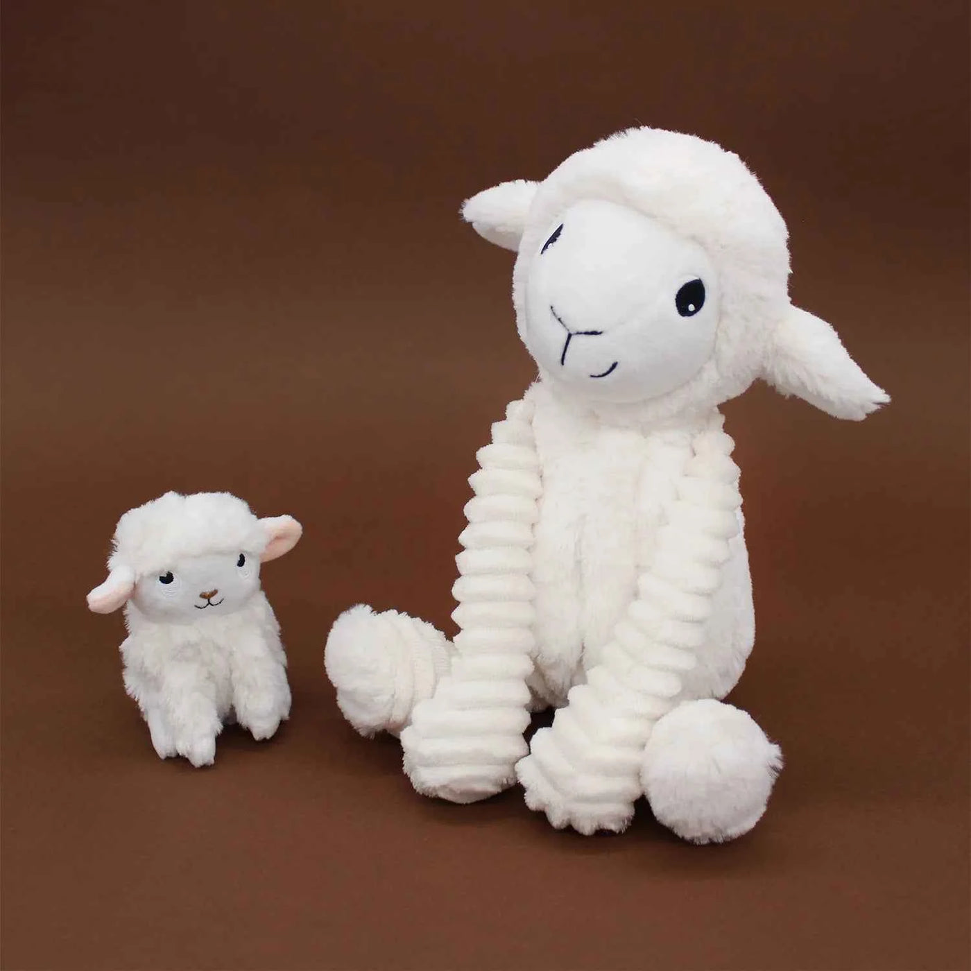 Les déglingos | Les Ptipotos - Plush Cuddly Olou Sheep Mother and Her White Baby