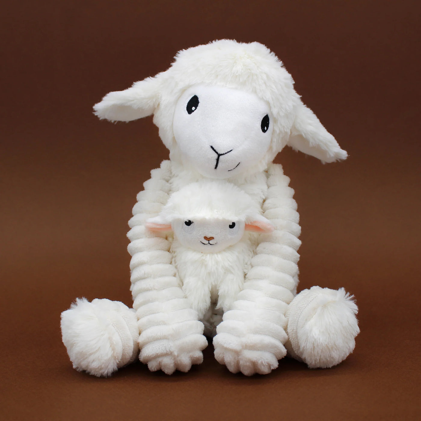 Les duéglingos | Les Ptipotos - Pluche Knuffel Olou Schaap Moeder En Haar Witte Baby