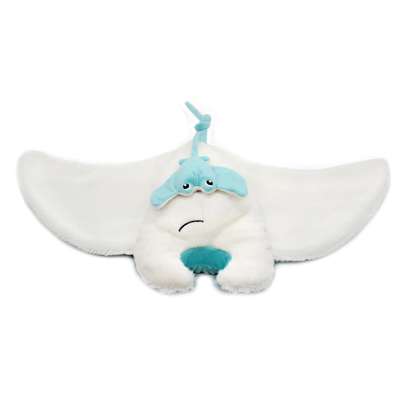 Les duéglingos | Les Ptipotos - Pluche Knuffel Mantalou De Mantarogmoeder En Haar Baby Aquablauw