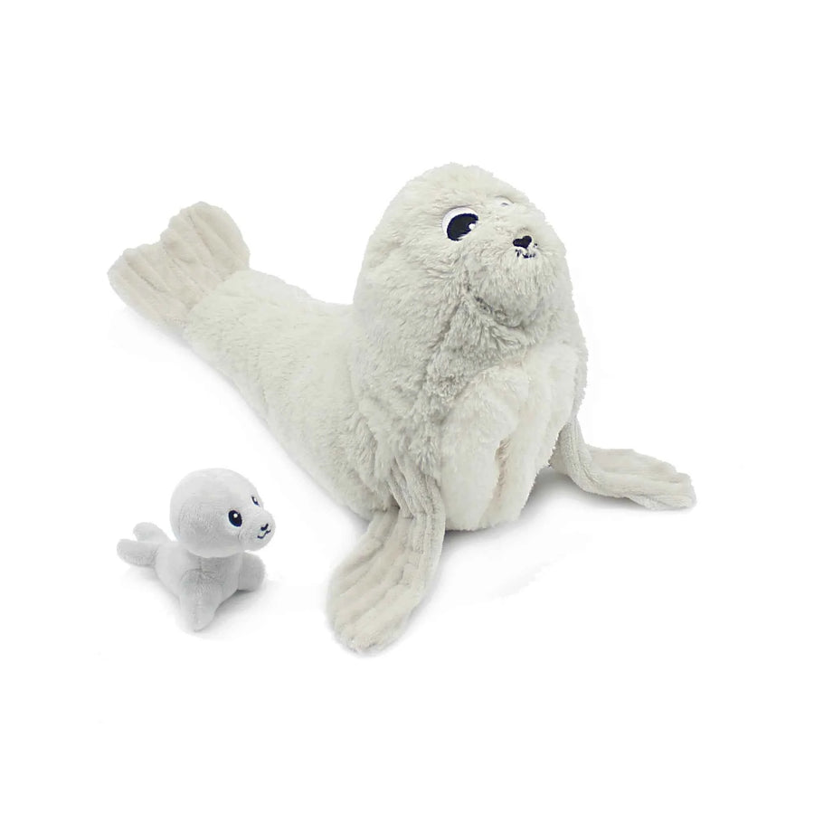 Les DÃ©glingos | Les Ptipotos - Pluche Knuffel Ploufou Grijze Zeeleeuw Moeder En Haar Baby
