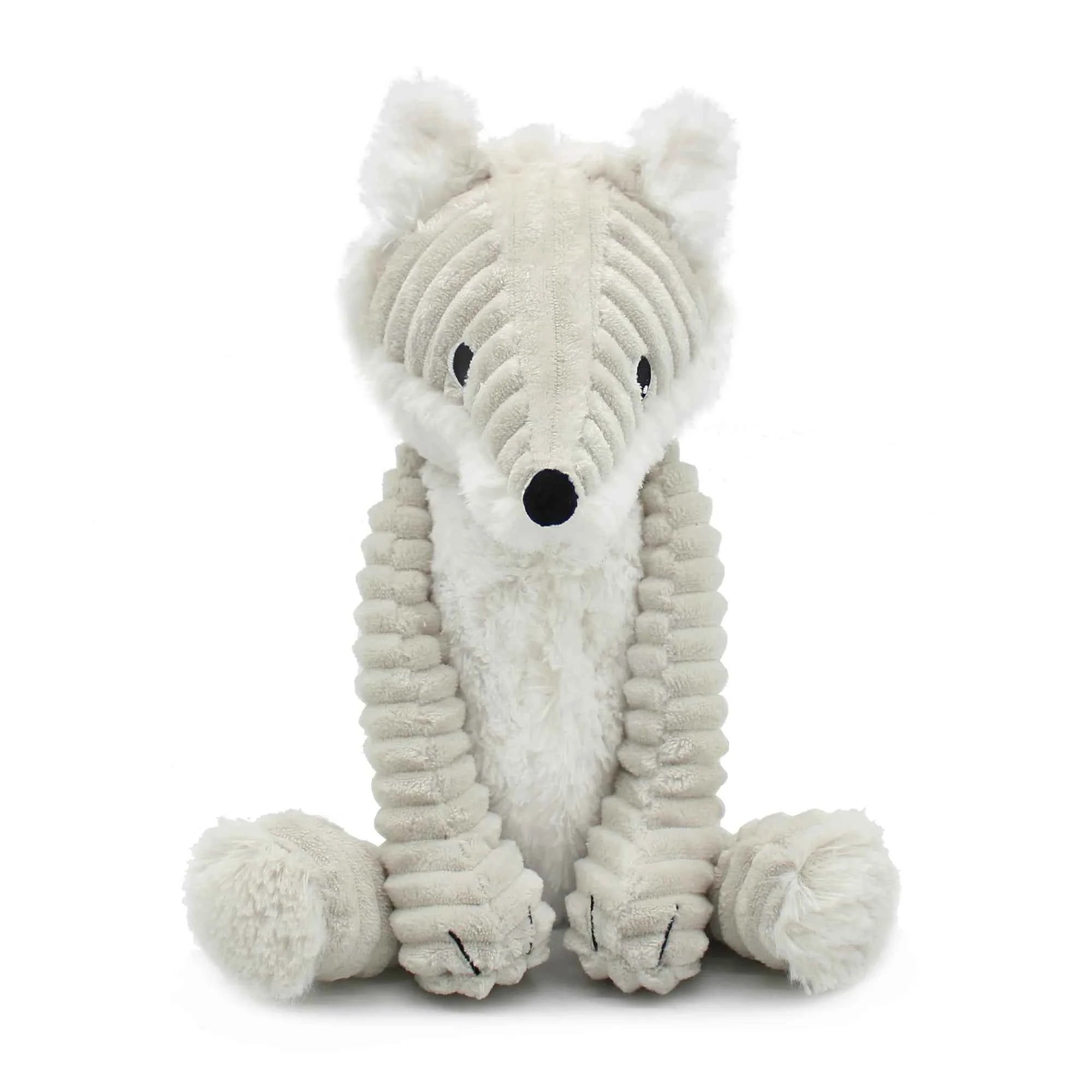 Les Déglingos | Les Ptipotos - Plush Cuddly Frimou Grey Arctic Fox Mother and Her Baby