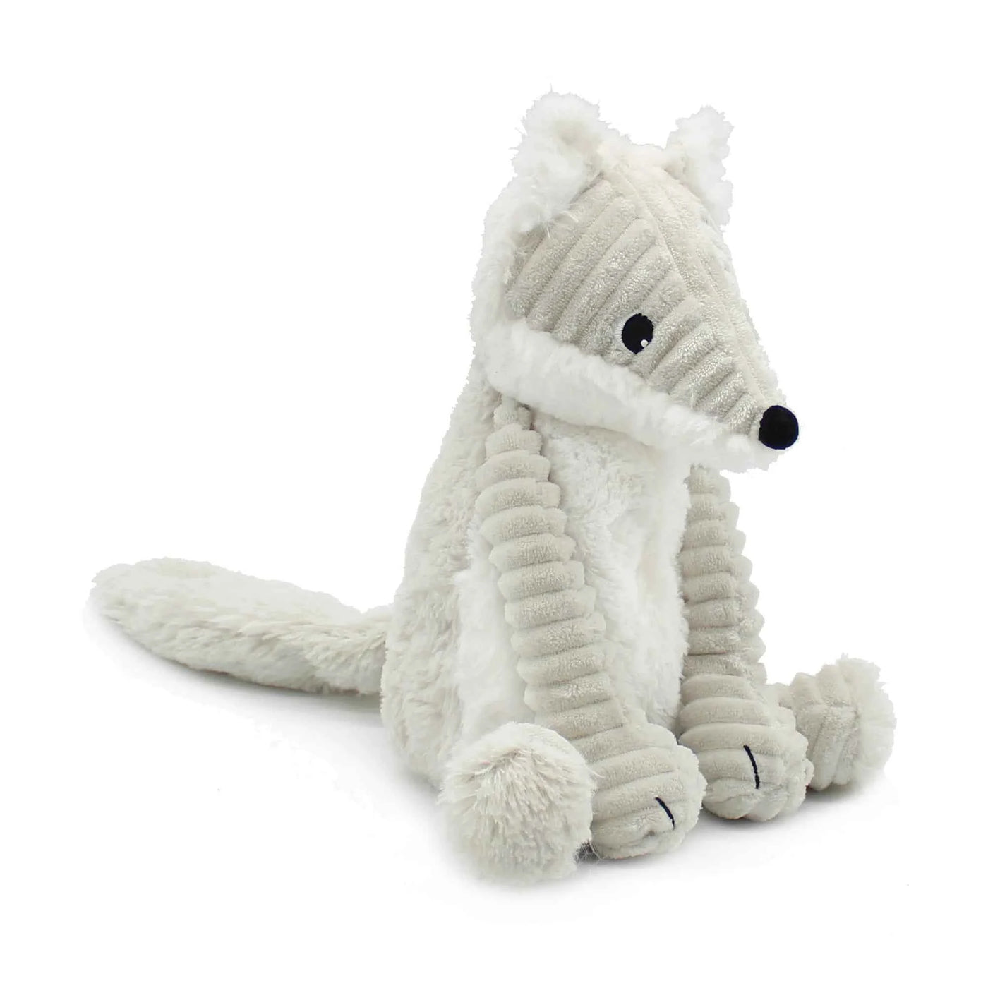 Les Déglingos | Les Ptipotos - Plush Cuddly Frimou Grey Arctic Fox Mother and Her Baby