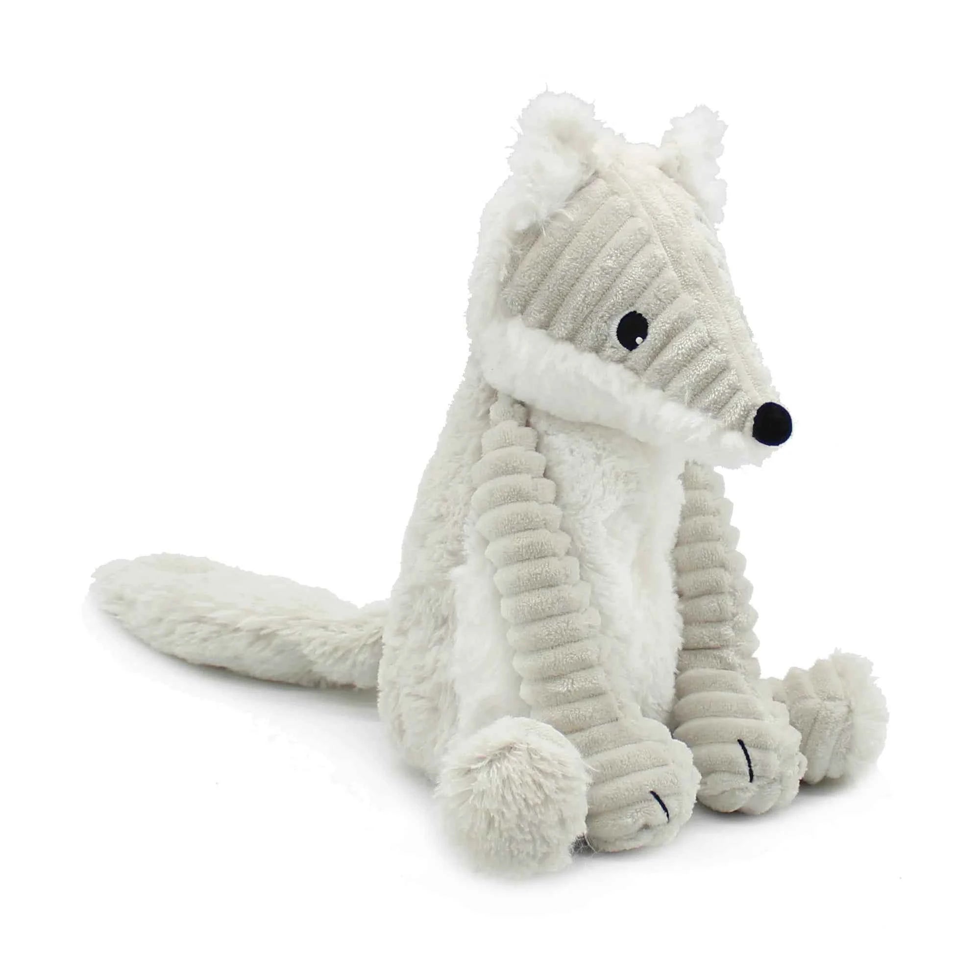 Les Déglingos | Les Ptipotos - Plush Cuddly Frimou Grey Arctic Fox Mother and Her Baby
