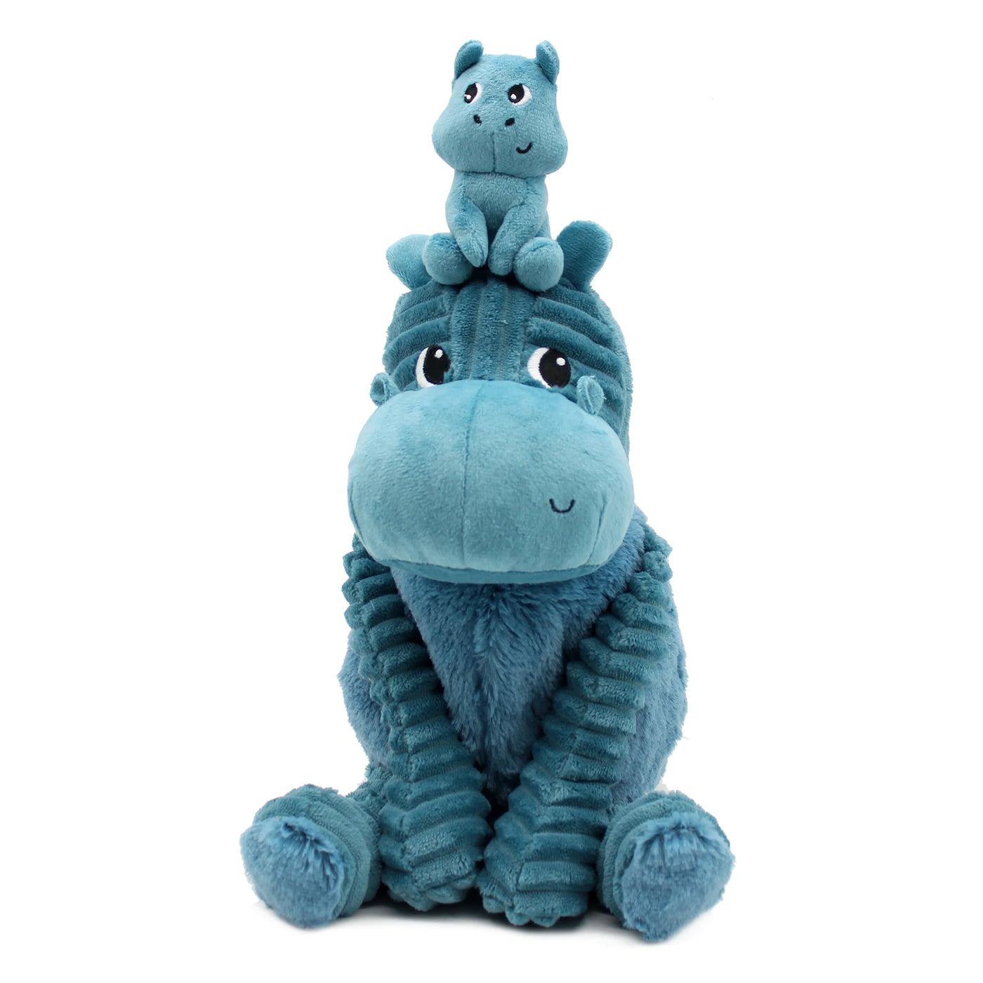 Les duéglingos | Les Ptipotos - Pluche Knuffel Bibou Blauwe Nijlpaard Mama En Haar Baby