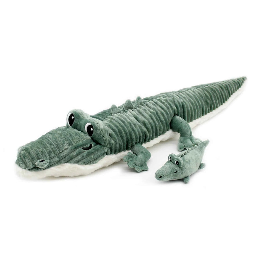 Les DÃ©glingos | Les Ptipotos - Pluche Knuffel Croketou Groene Krokodil Moeder En Haar Baby