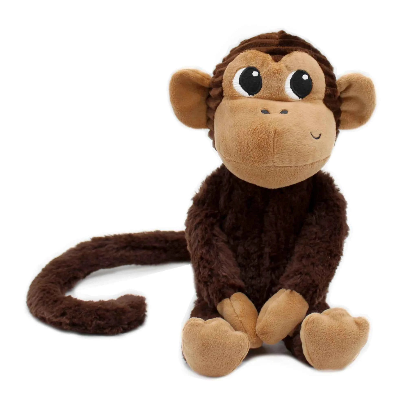 Les Déglingos | Les Ptipotos - Plush Cuddly Zazou Brown Chocolate-Colored Monkey Mother with Baby