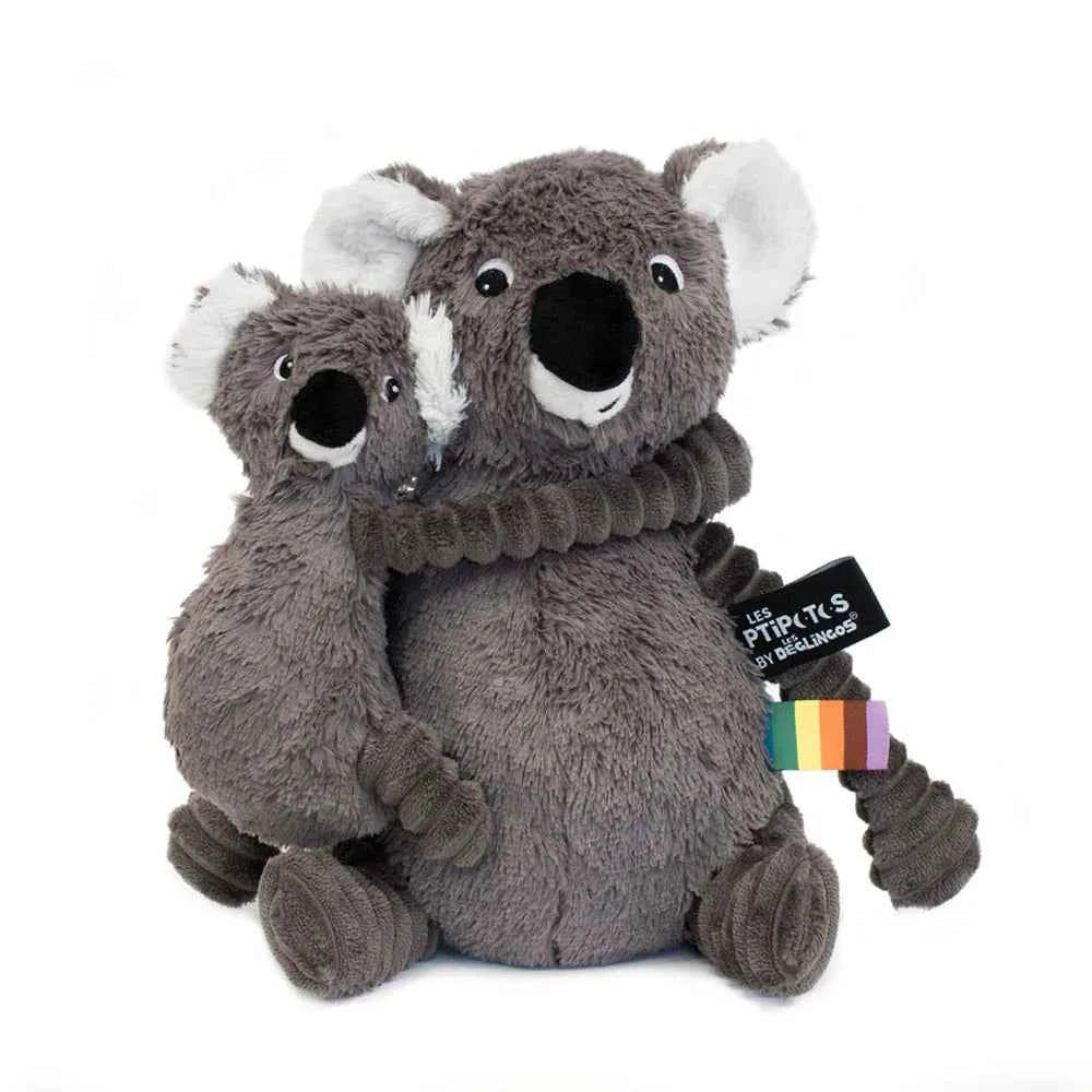 Les dÃ©glingos | Les Ptipotos - Pluche Knuffel Trankilou De koala Moeder En Haar Grijze Baby