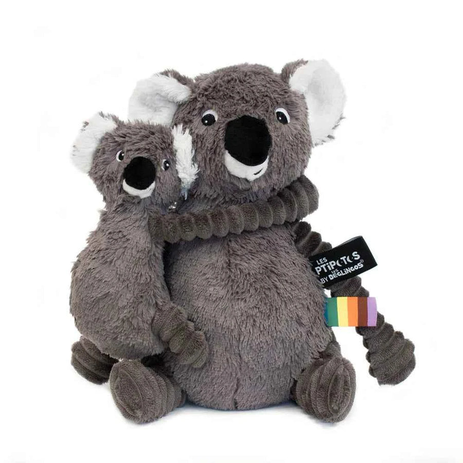 Les dÃ©glingos | Les Ptipotos - Pluche Knuffel Trankilou De koala Moeder En Haar Grijze Baby