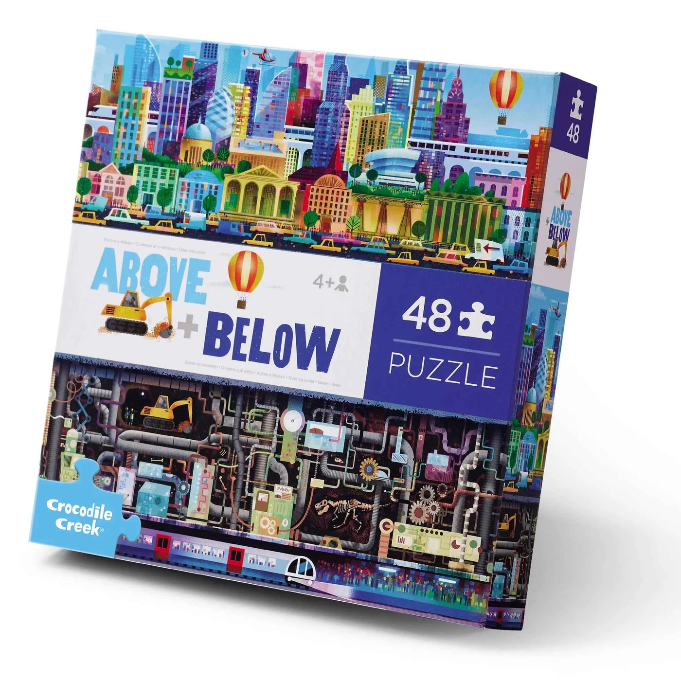 Crocodile Creek | Above + Below Puzzles, 48 Pieces - City