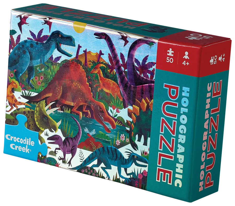 Crocodile Creek | Holographic Foil Puzzles Dinosaurs 50 Pieces