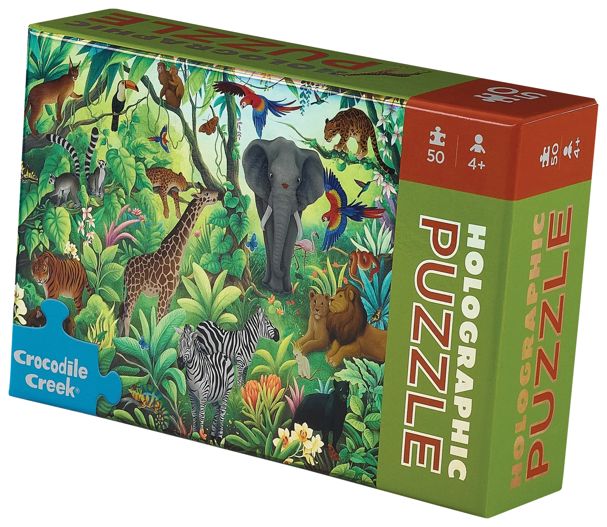 Crocodile Creek | Holographic Foil Jungle Paradise 50-Piece Puzzle
