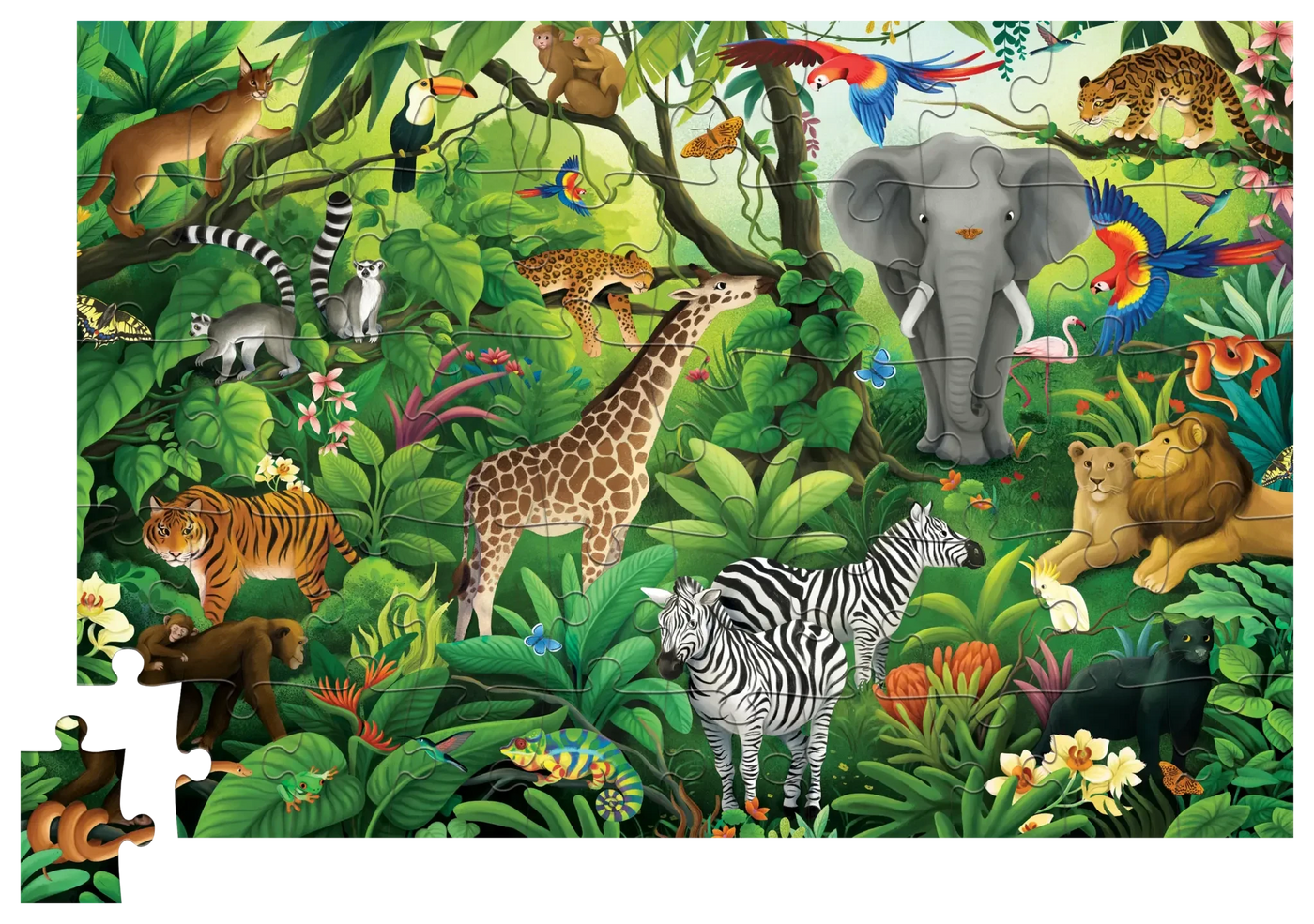 Crocodile Creek | Holographic Foil Puzzle Jungle Paradise 50 Pieces