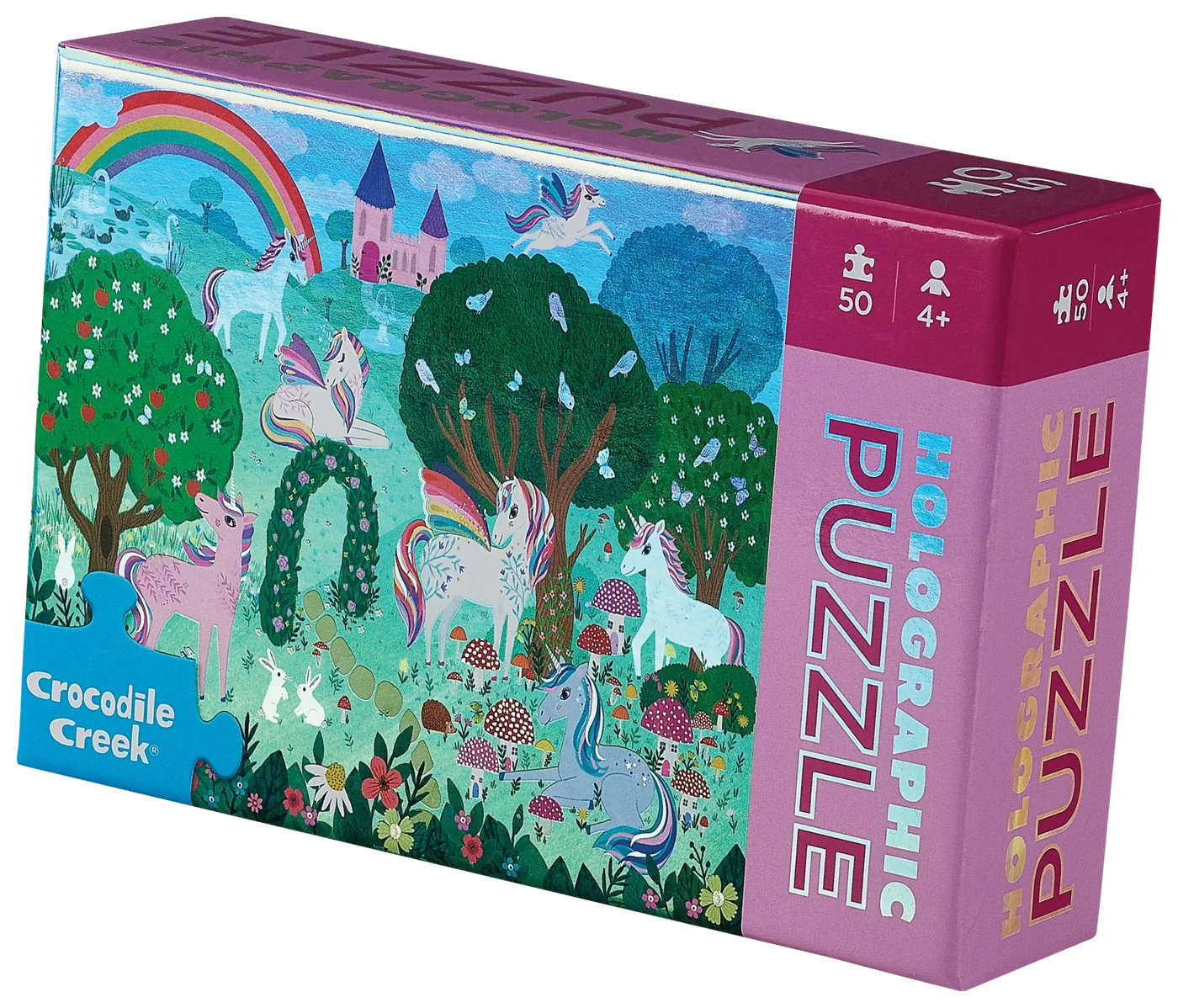 Crocodile Creek | Holographic Foil Sparkling Unicorn 50-Piece Puzzle