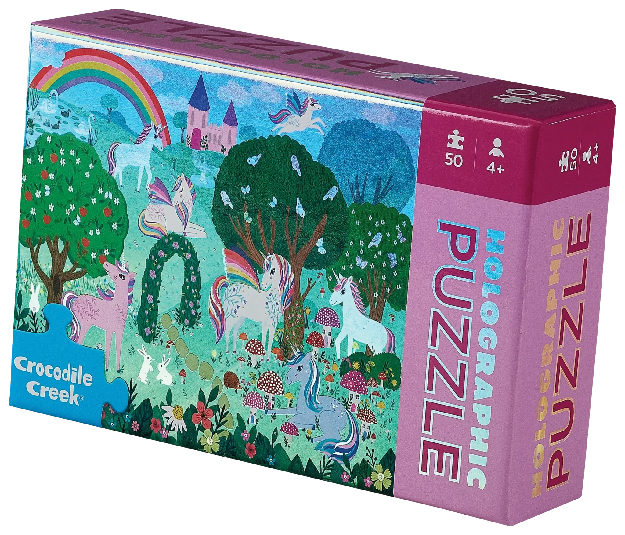 Crocodile Creek | Holographic Foil Sparkling Unicorn 50-Piece Puzzle