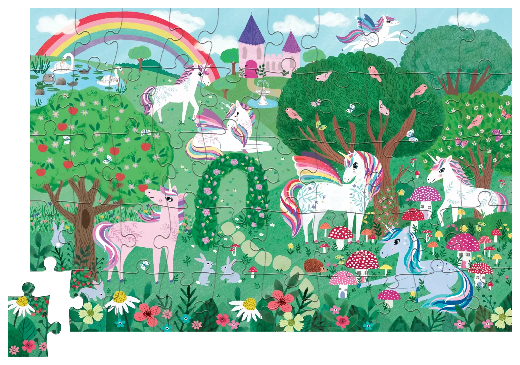 Crocodile Creek | Holographic Foil Sparkling Unicorn 50-Piece Puzzle