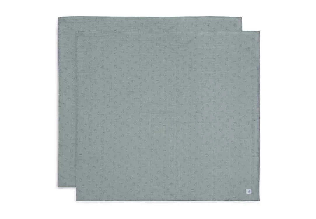 Jollein | Hydrofiele Doek Large 115x115cm Miffy Silhouettes - Sea Green - 2 Stuks