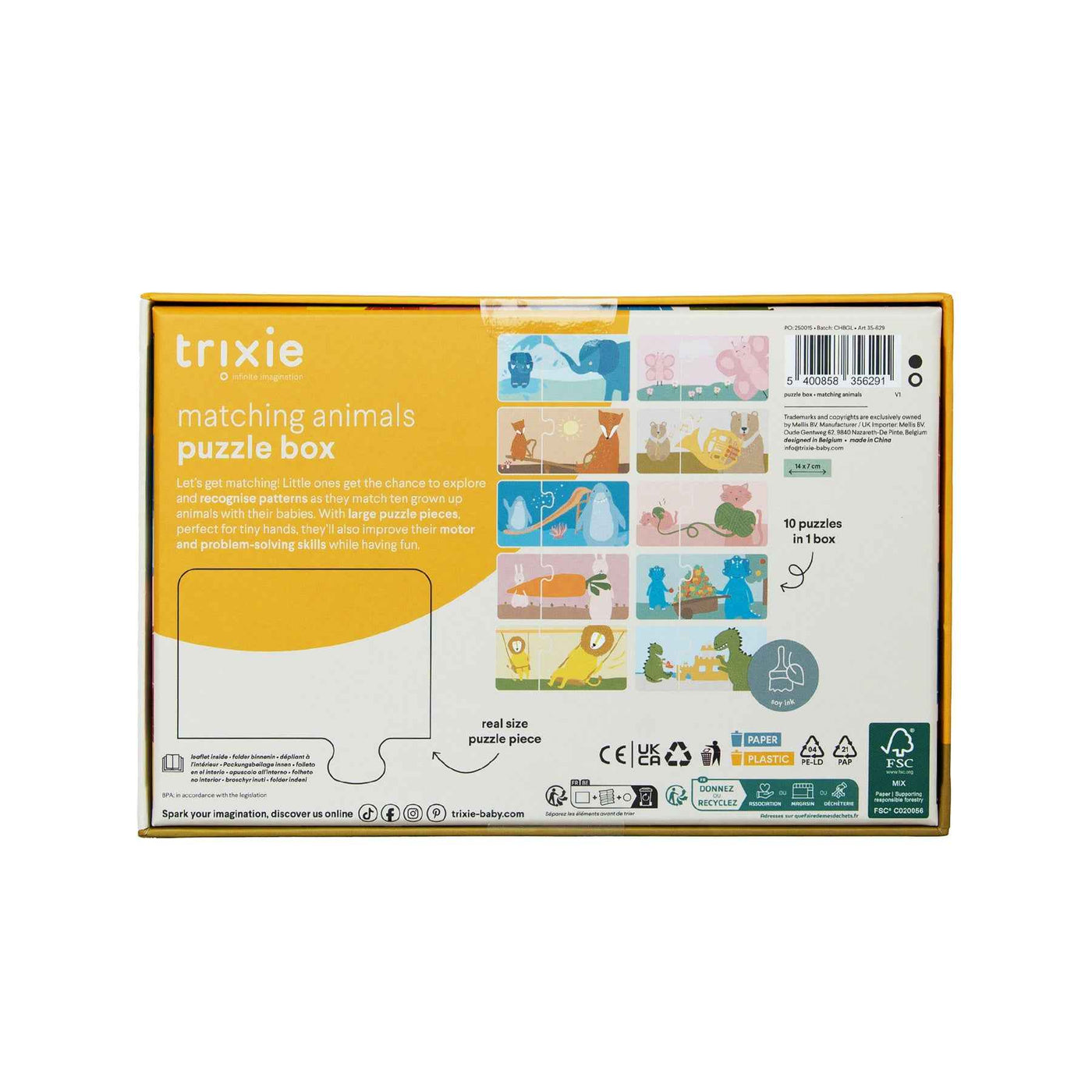 Trixie | Puzzeldoos - Dieren Matchen - 10 Duo Puzzels