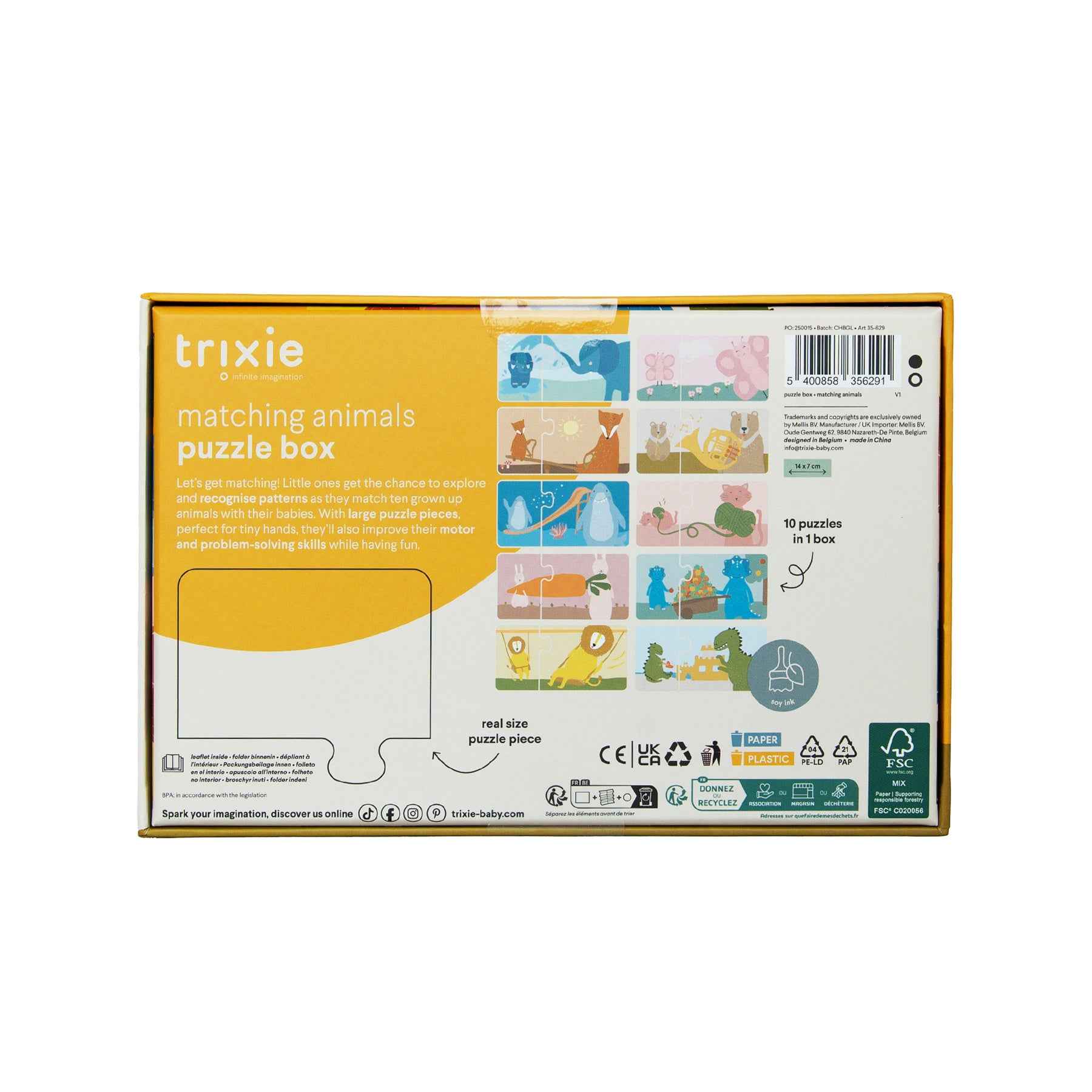 Trixie | Puzzeldoos - Dieren Matchen - 10 Duo Puzzels