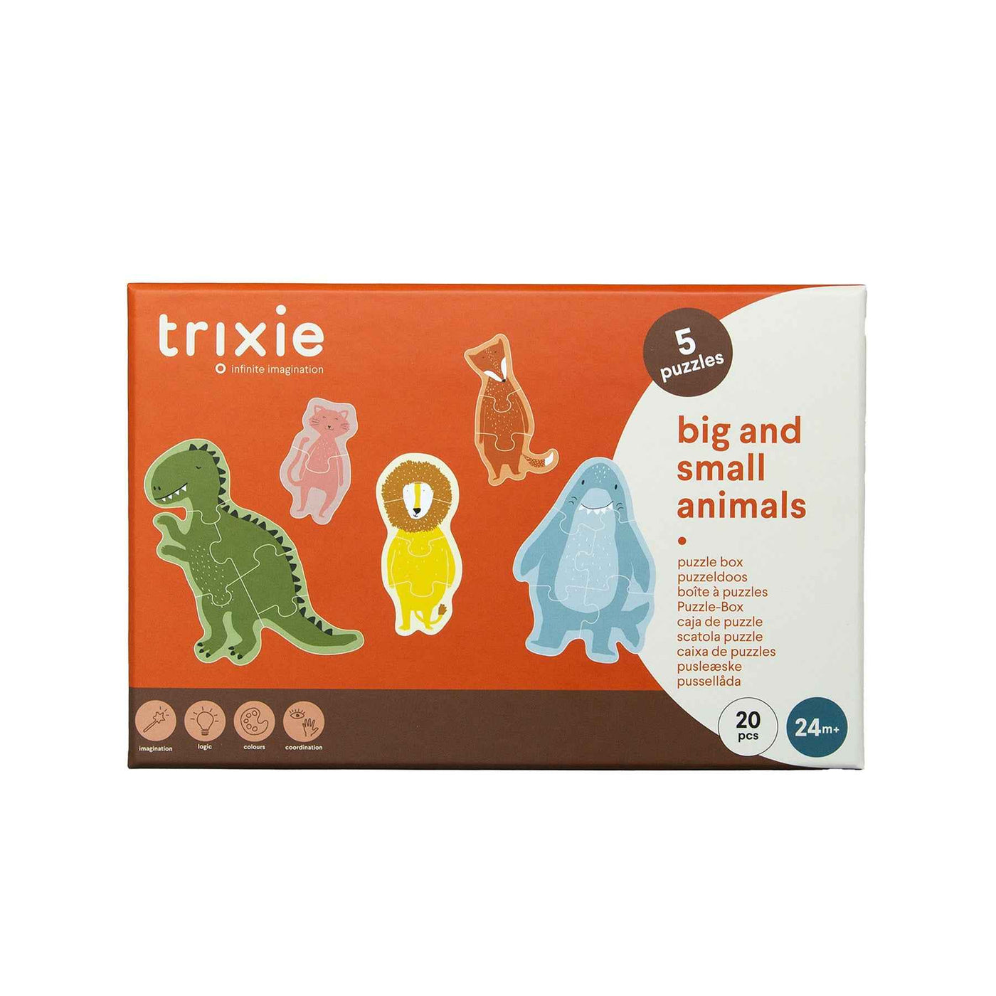 Trixie | Puzzeldoos - Grote En Kleine Dieren - 5 Puzzels