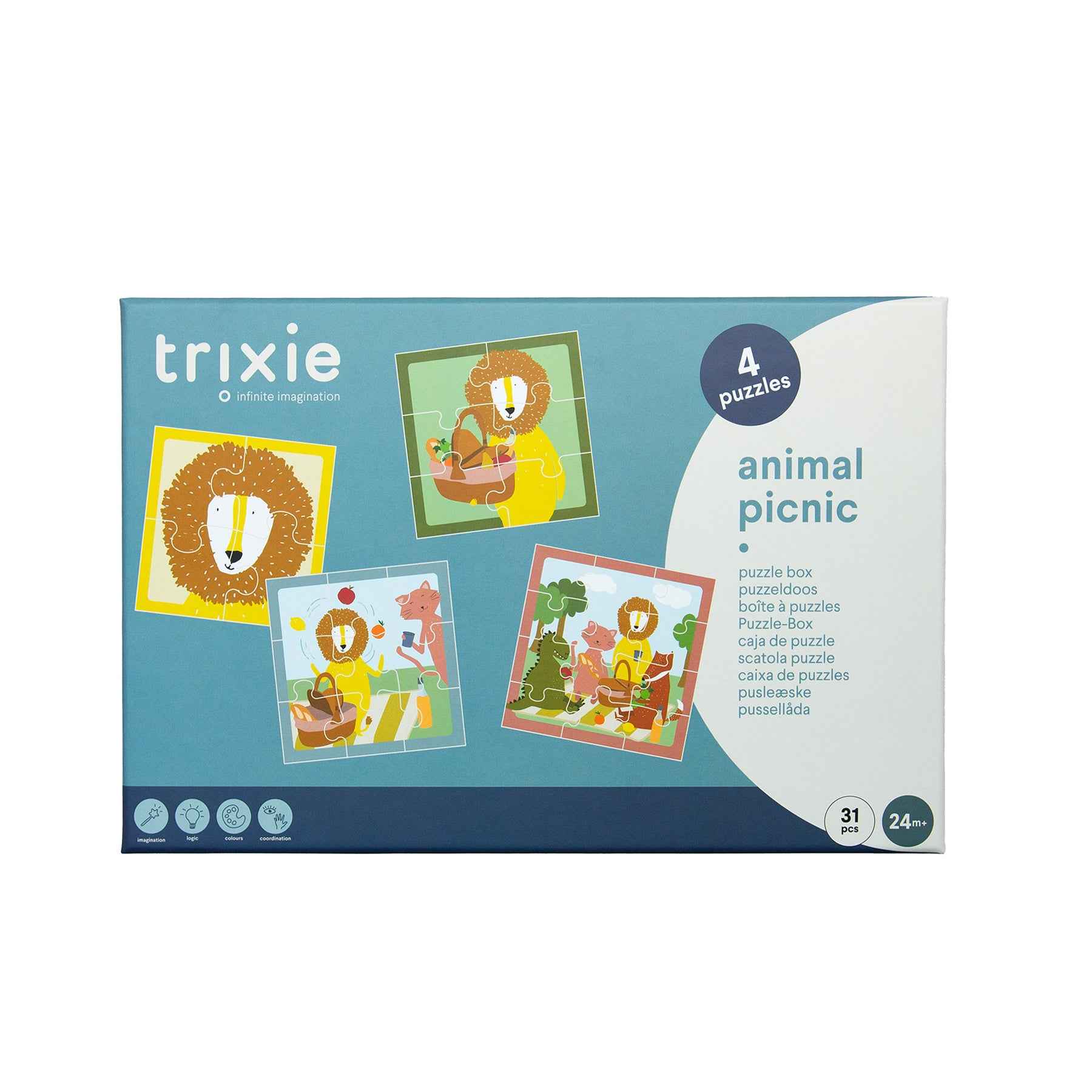 Trixie | Puzzeldoos - Dieren Picknick - 4 puzzels