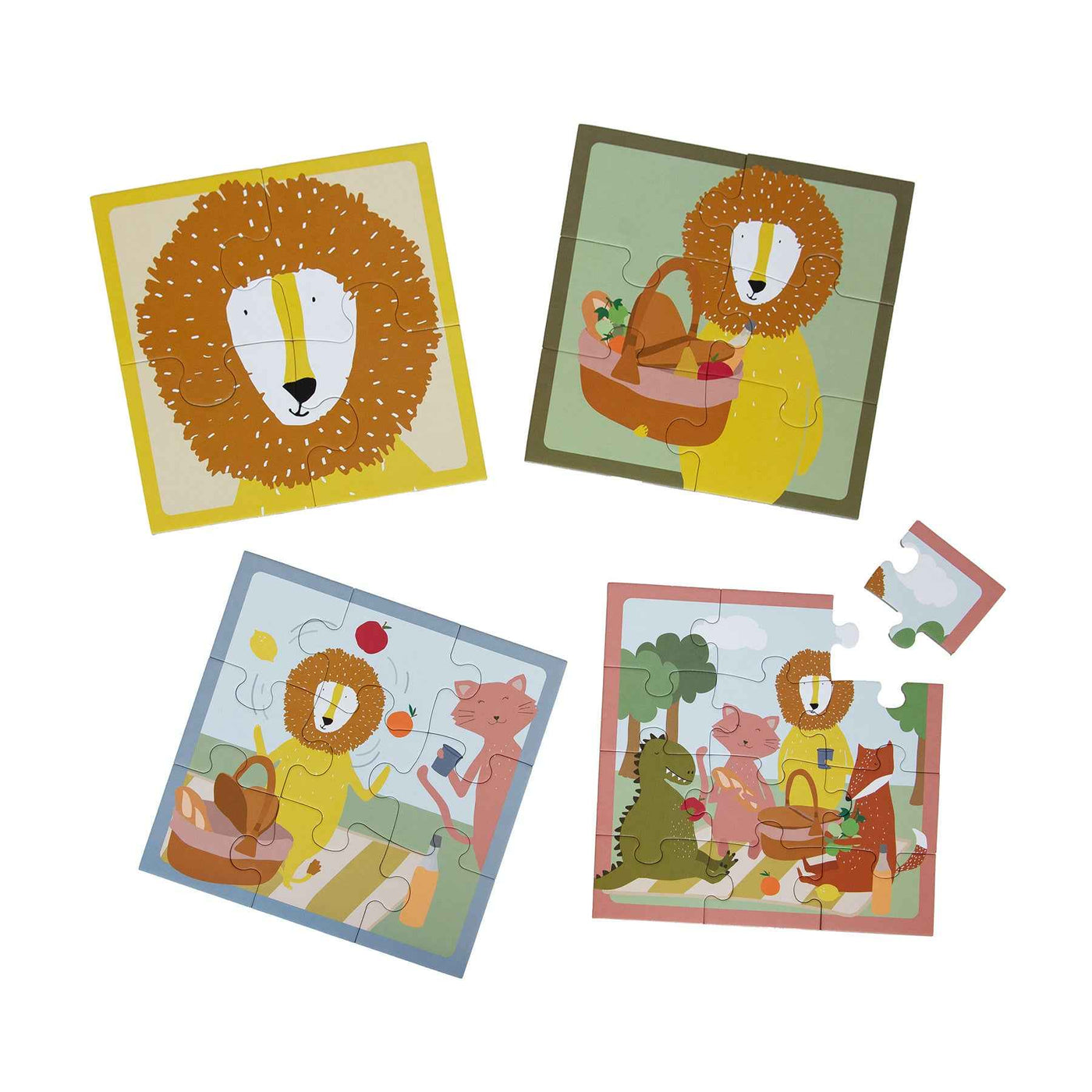 Trixie | Puzzeldoos - Dieren Picknick - 4 puzzels