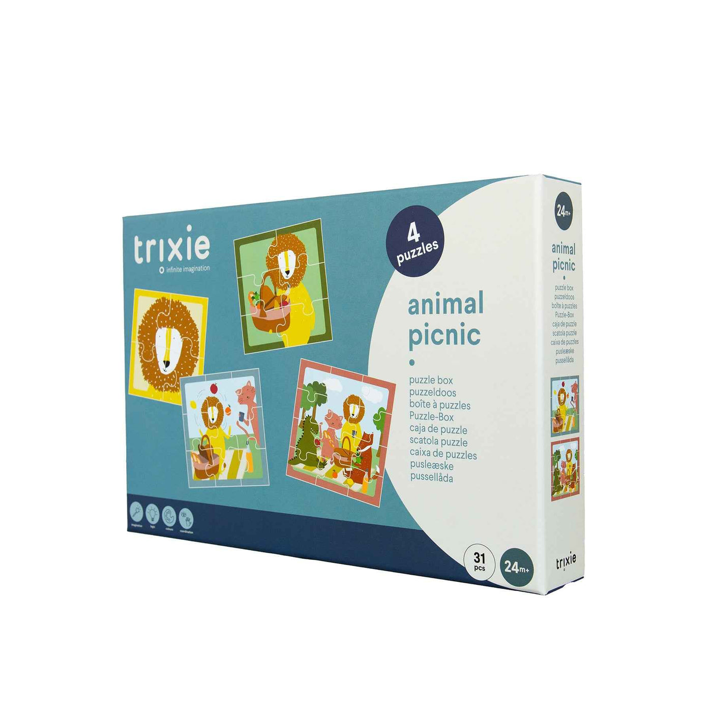 Trixie | Puzzeldoos - Dieren Picknick - 4 puzzels