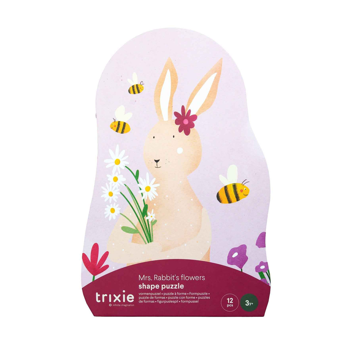 Trixie |  Vormenpuzzel - Mrs. Rabbits bloemen - 12 stuks