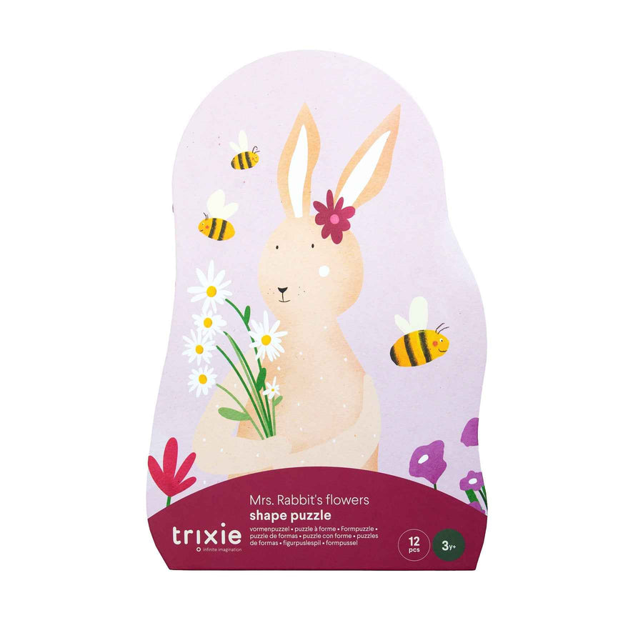 Trixie |  Vormenpuzzel - Mrs. Rabbits bloemen - 12 stuks