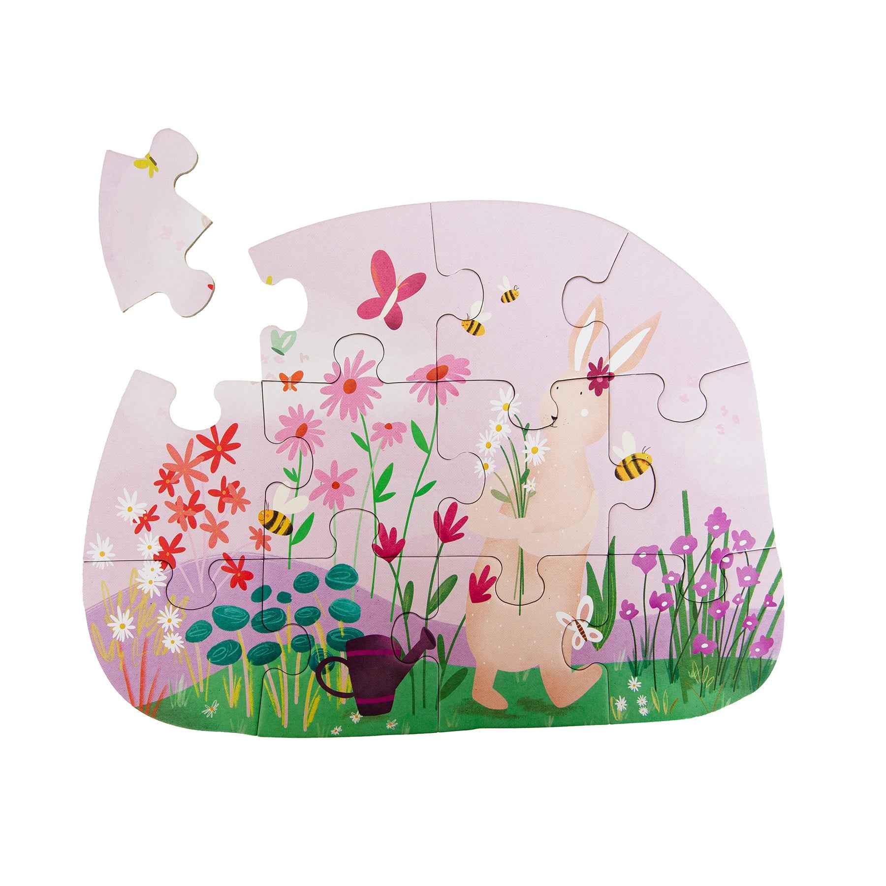 Trixie |  Vormenpuzzel - Mrs. Rabbits bloemen - 12 stuks