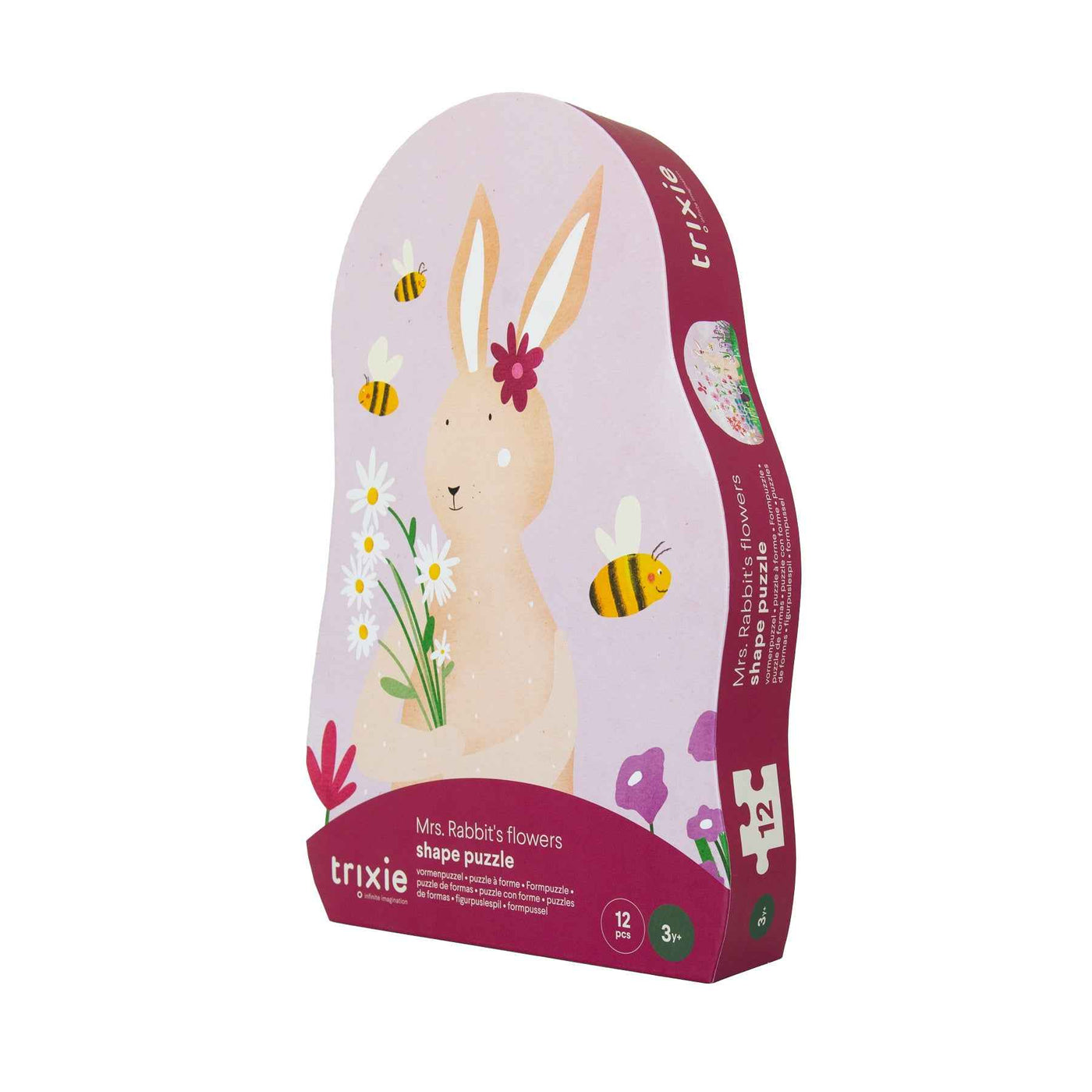 Trixie |  Vormenpuzzel - Mrs. Rabbits bloemen - 12 stuks