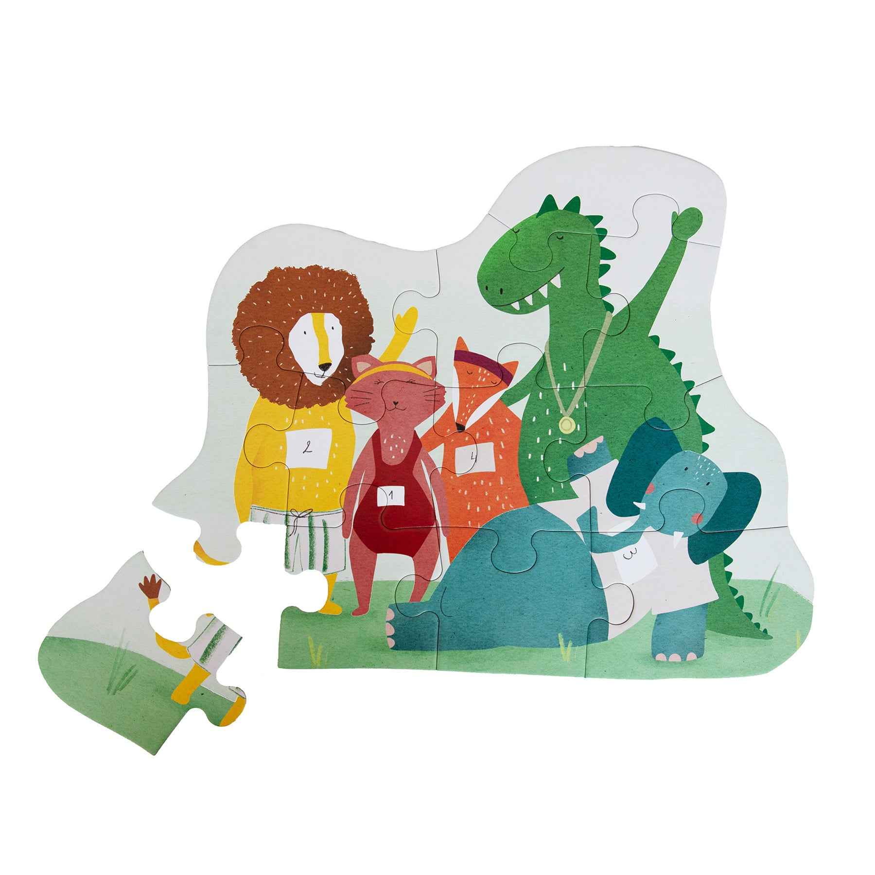 Trixie |  Vormenpuzzel - Dierenvrienden - 12 stuks