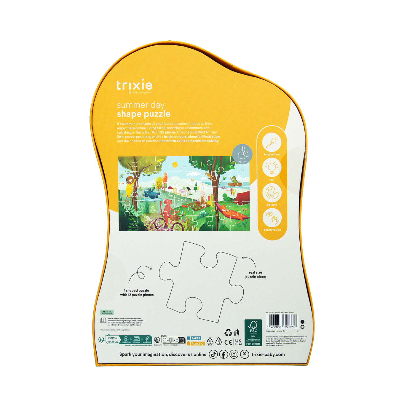 Trixie | Vormenpuzzel - Zomerse Dag - 35 stuks