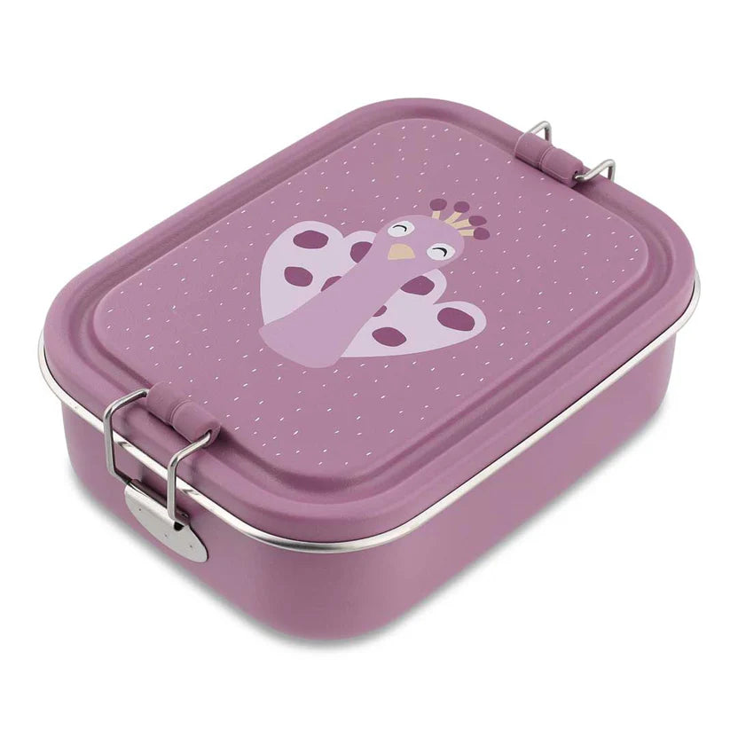Trixie | Brooddoos Klein Mrs. Peacock Paars17x13x6cm
