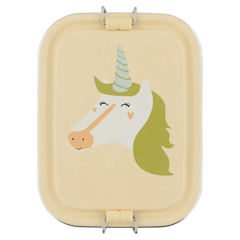 Trixie | Brooddoos Klein Mrs. Unicorn Ecru/Geel 17x13x6cm