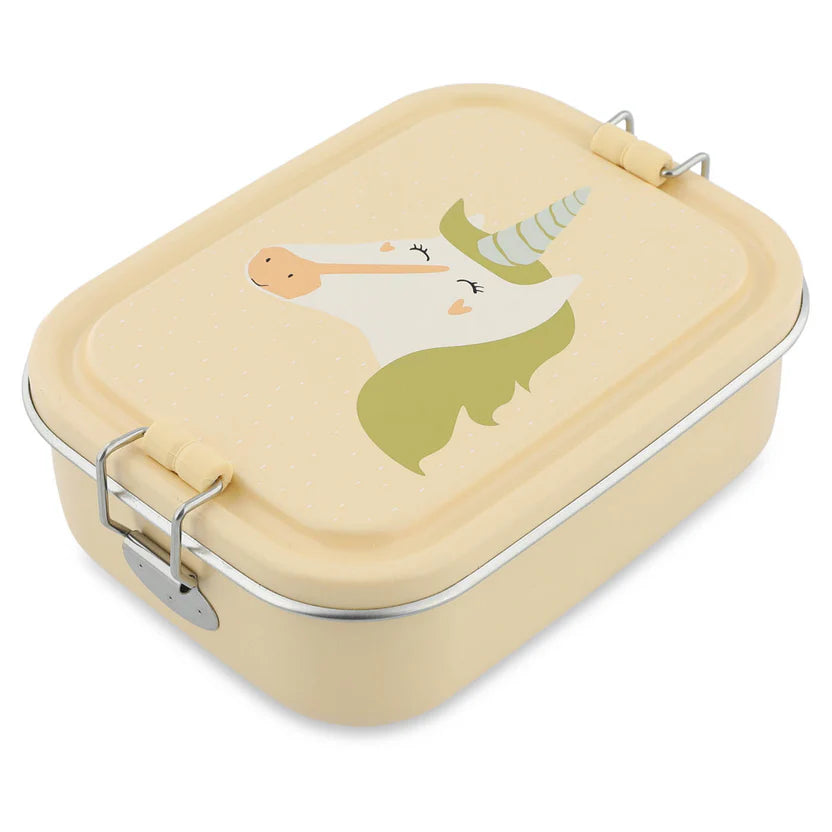 Trixie | Brooddoos Klein Mrs. Unicorn Ecru/Geel 17x13x6cm