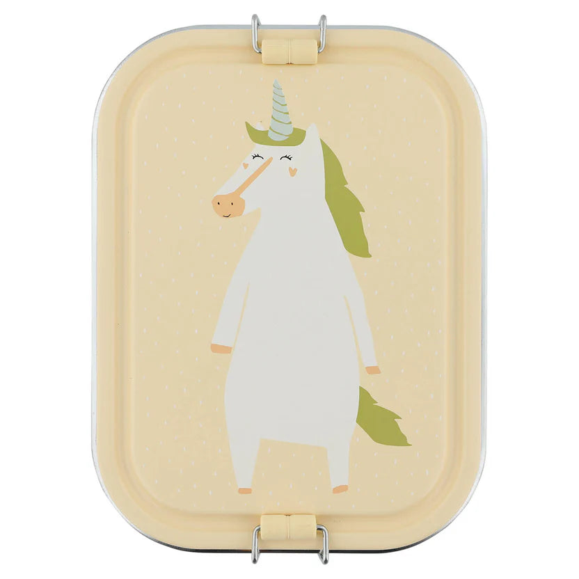Trixie | Brooddoos Groot Mrs. Unicorn ecru/geel 20x15x6cm