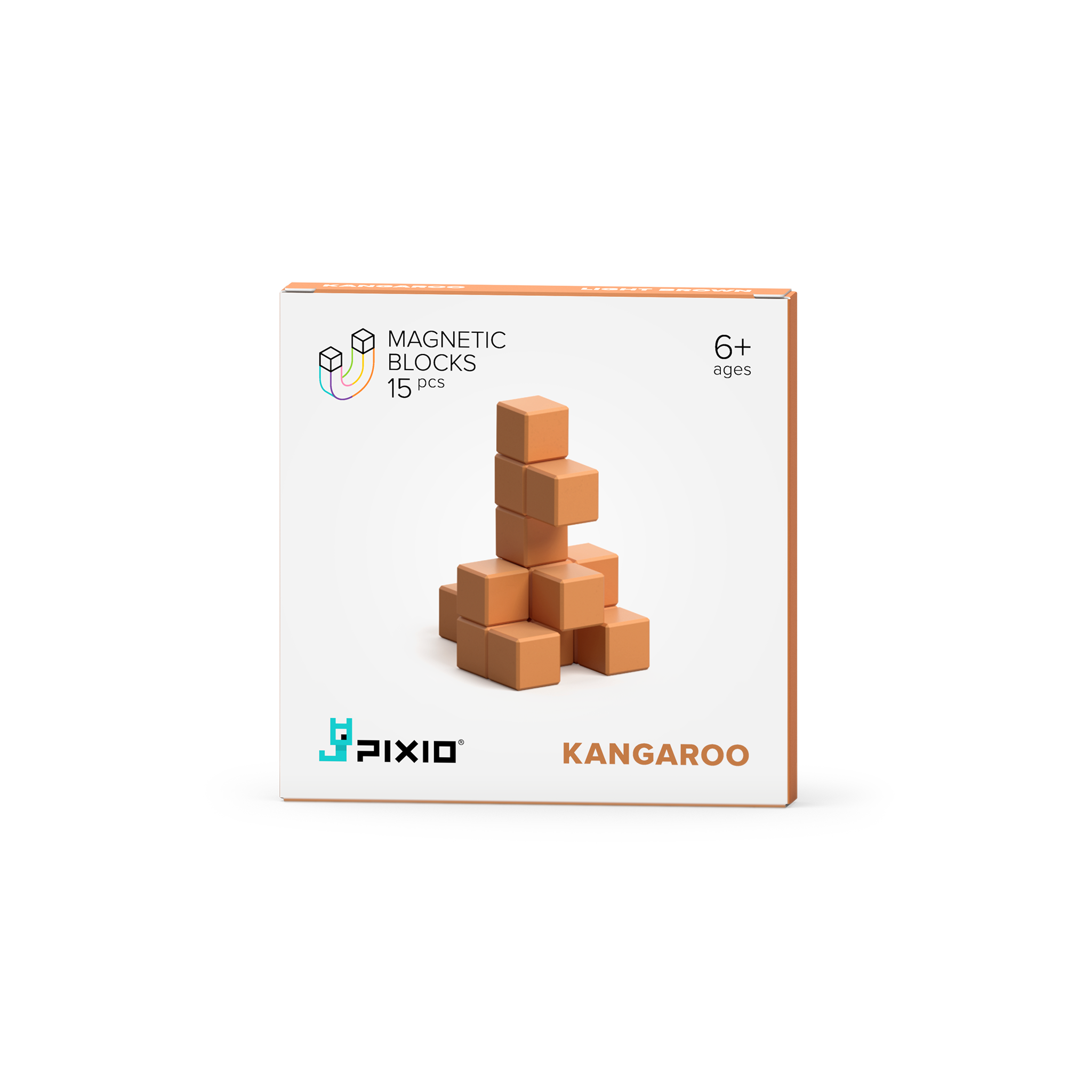 Pixio | Magnetische Blokken Color Series Light Brown Kangaroo 15 Stuks