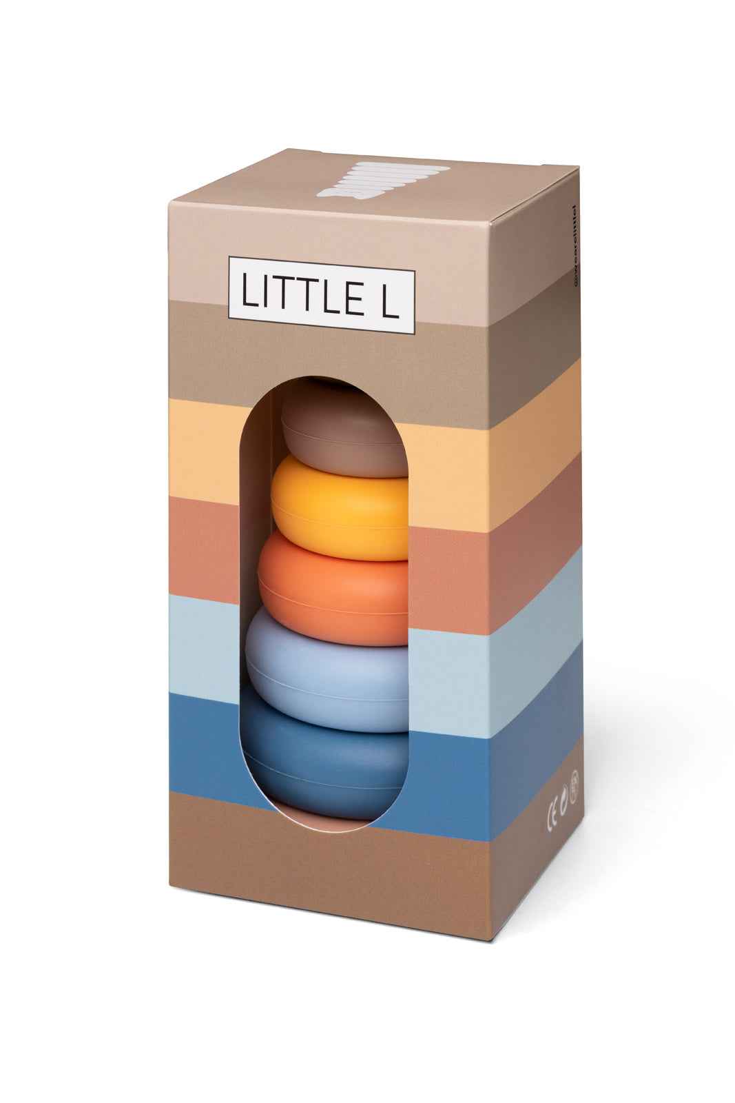 Little L | Cat Stacking Tower - Beige and Blue