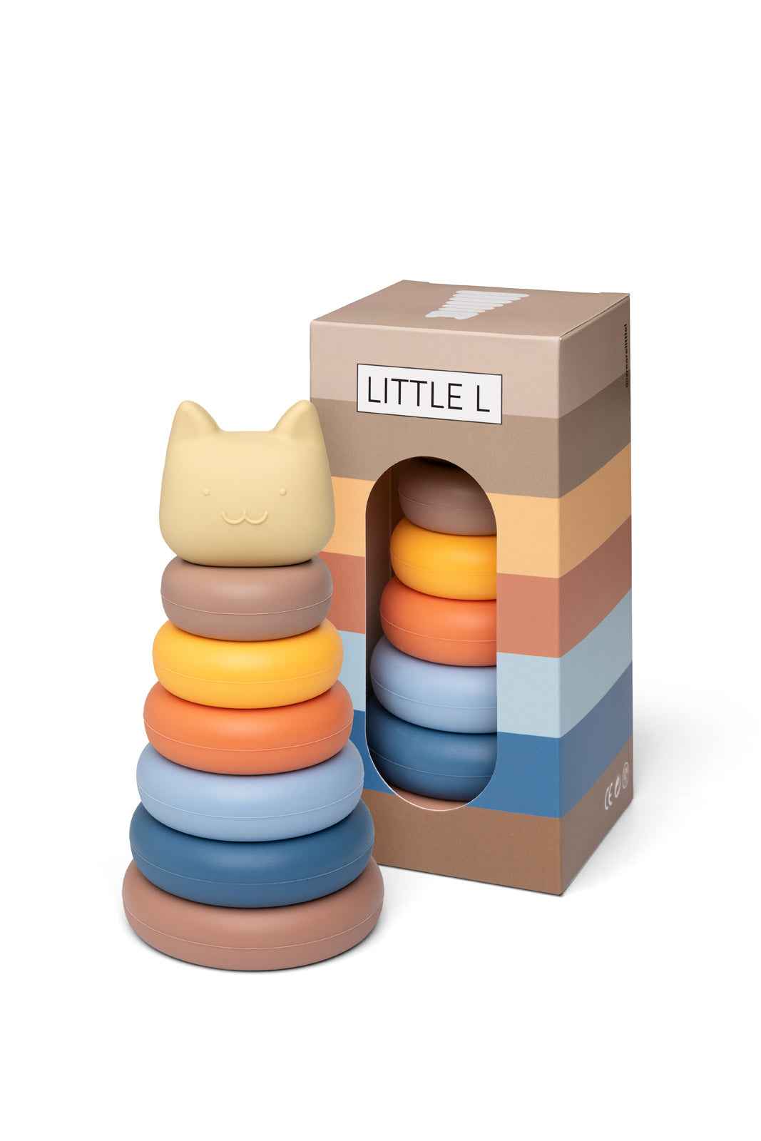 Little L | Cat Stacking Tower Beige and Blue